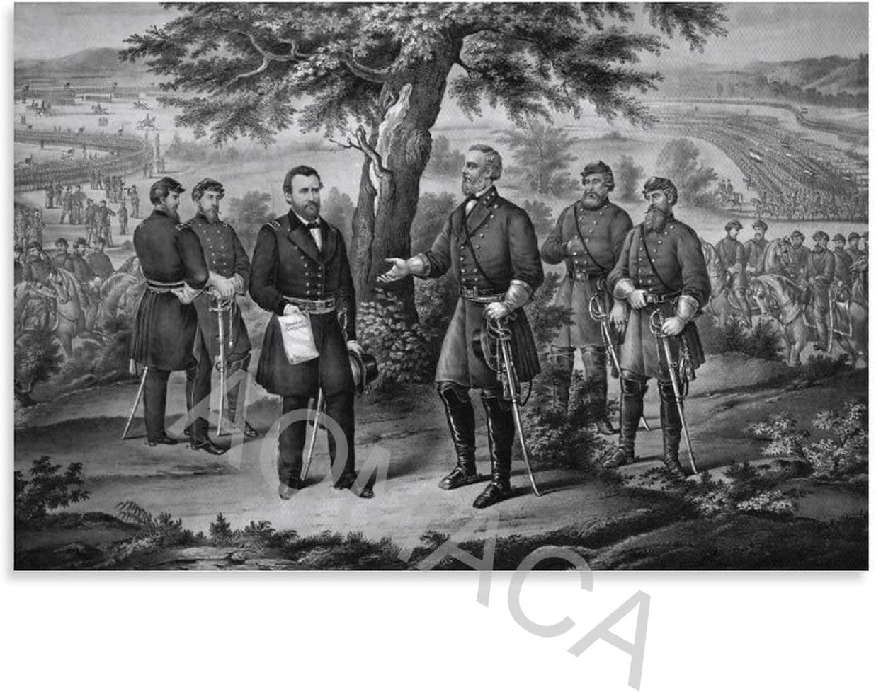 Posterazzi – Póster de Robert E. Lee to General Ulysses S. Grant, pintura en lienzo, póster de arte de pared para dormitorio, sala de estar, 08 x 12