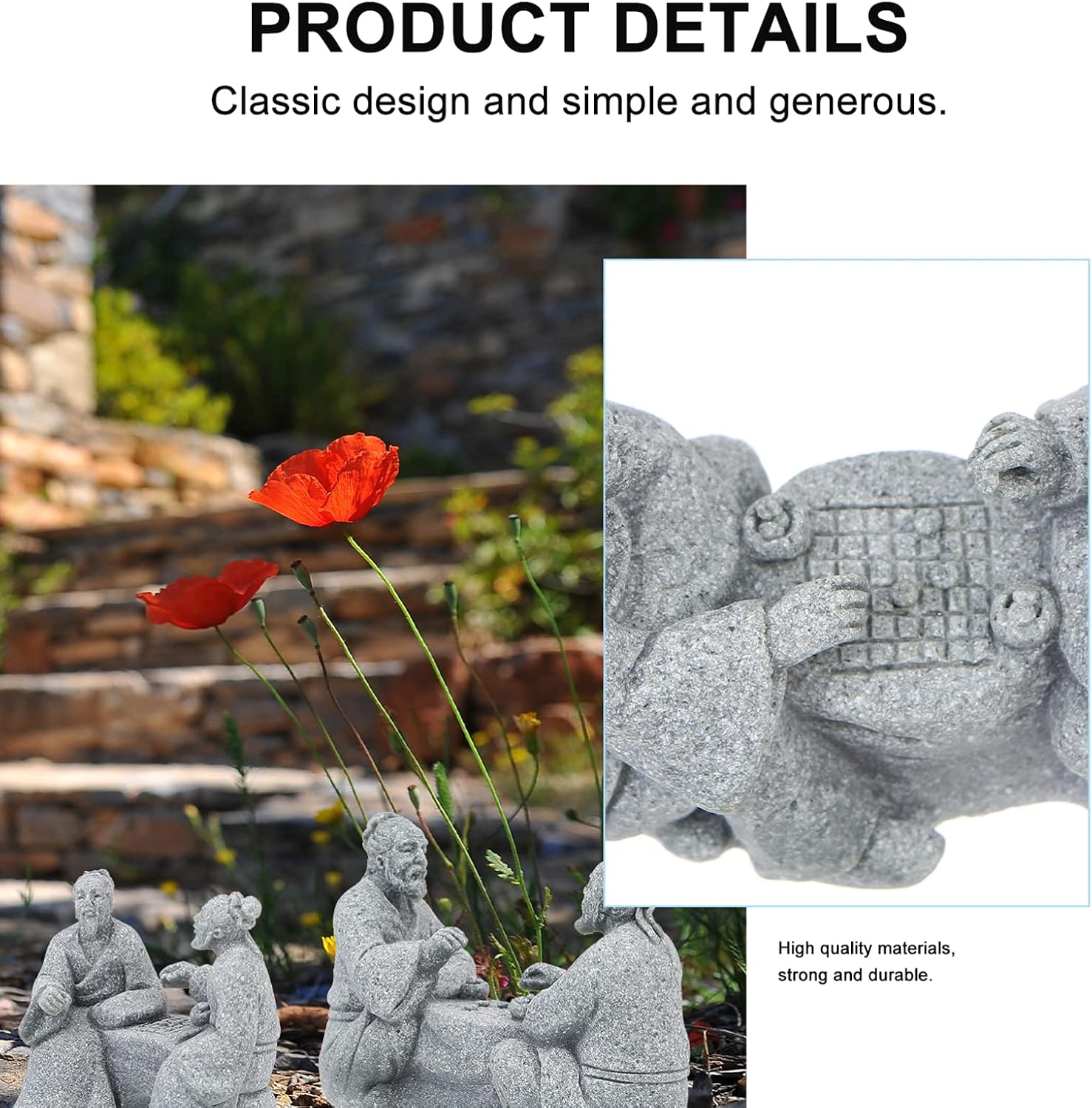 Operitacx Decoraciones de pecera, figuras de jardín, decoración al aire libre, piedra arenisca zen, estatua china de anciano, figura de maceta para