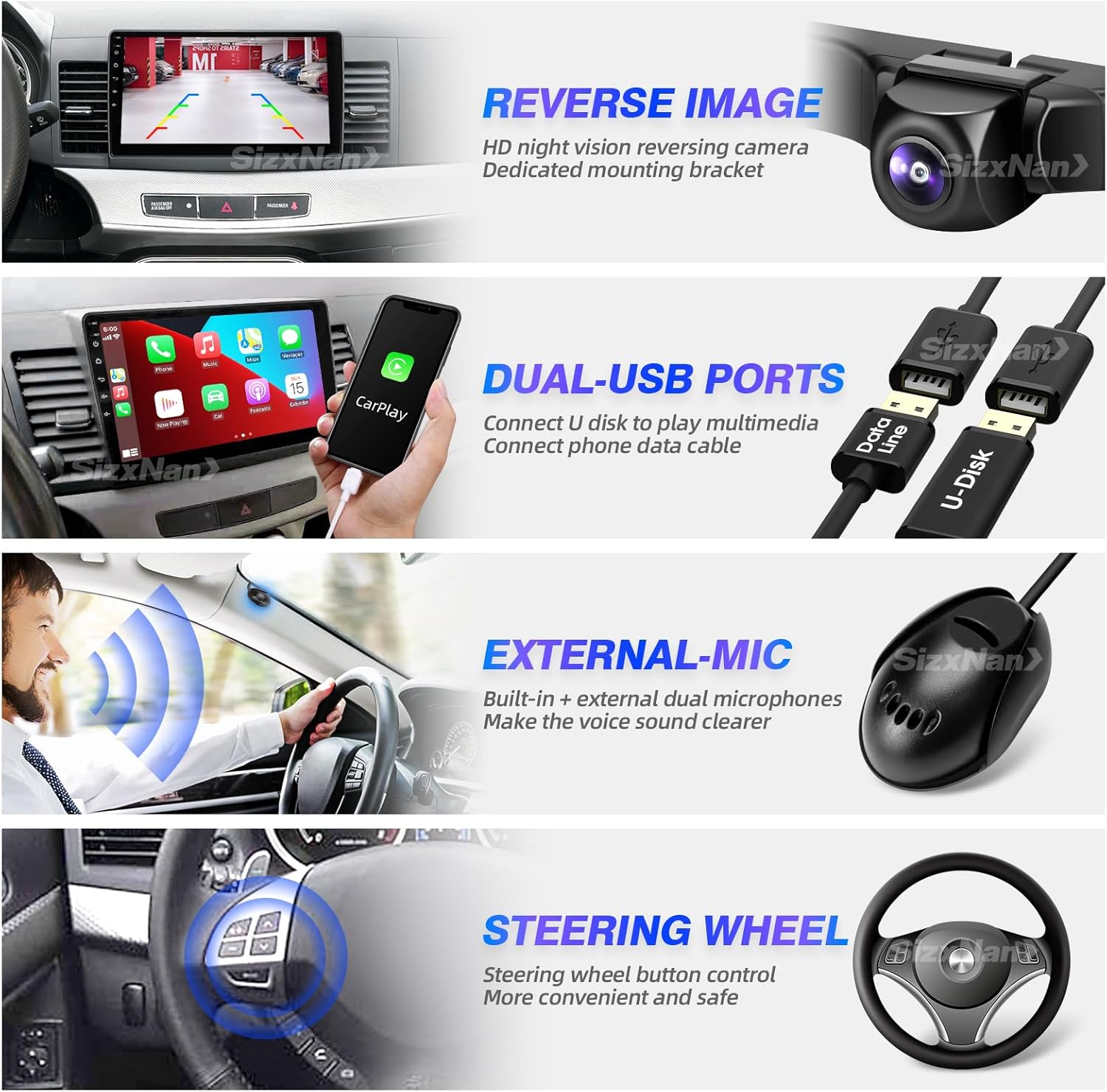 Pantalla táctil para radio Android Lancer 2008-2017 compatible con Carplay Android Auto, radio de coche estéreo Bluetooth navegación reproductor