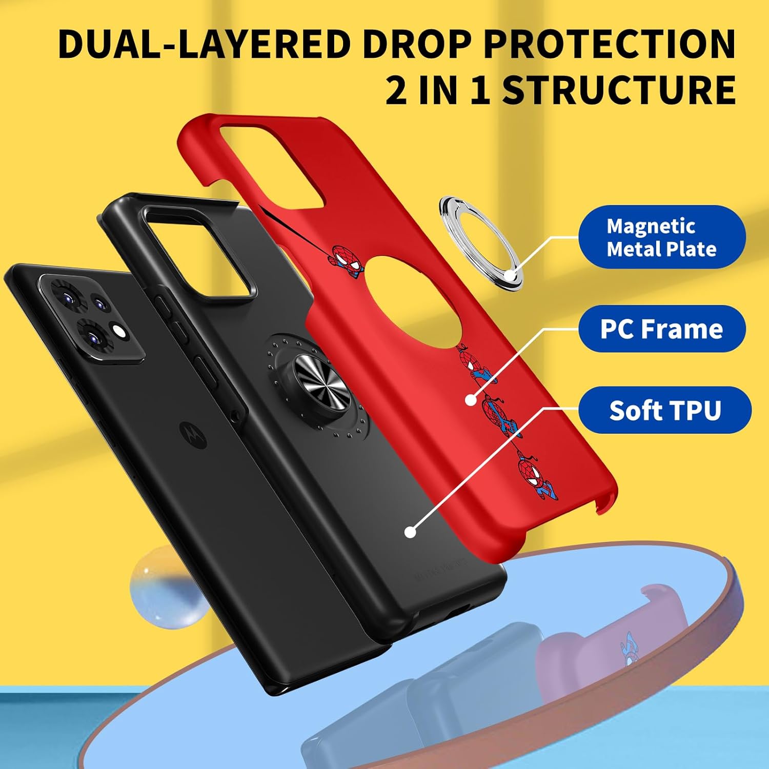 Joyleop Funda para Motorola Edge 40 ProEdge Plus 2023, bonita funda de teléfono con estampado divertido de dibujos animados para niños, niñas, niños