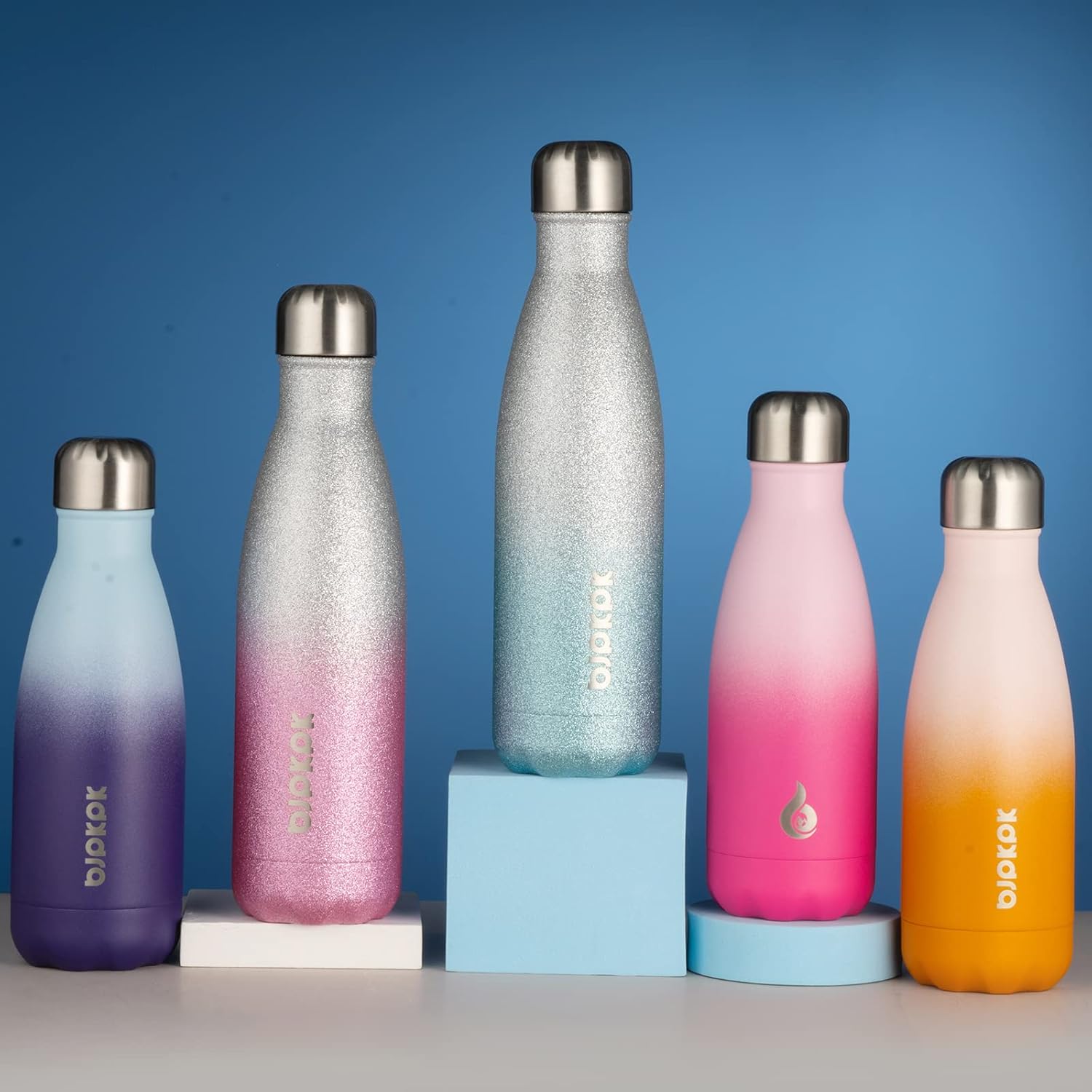 BJPKPK Botella de agua aislada de acero inoxidable de 12 onzas para viajes, mantiene el frío y el calor, turquesa