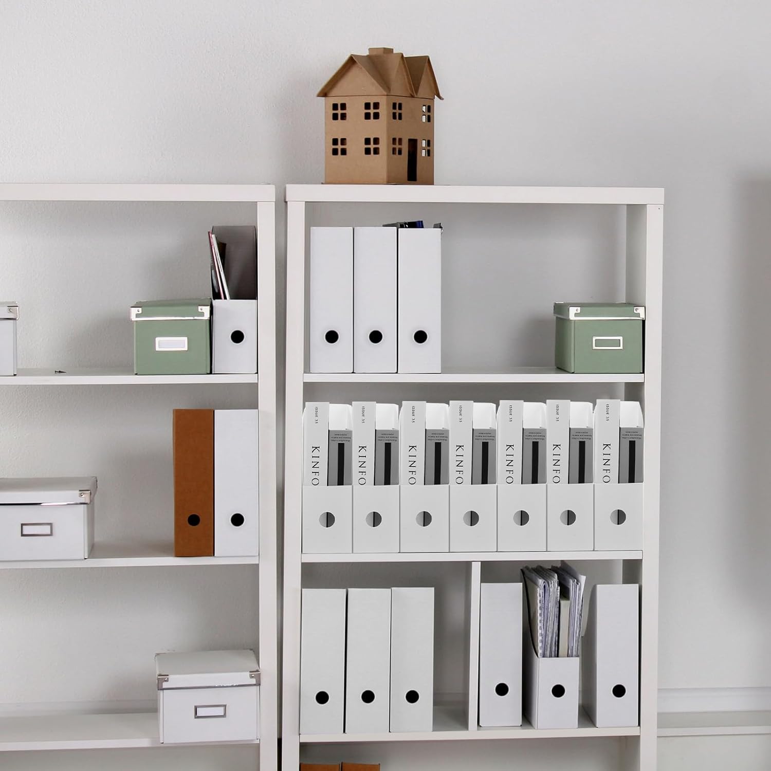 24 piezas de plástico para archivadores de revistas, organizador de carpetas de almacenamiento de escritorio, estantes de cartón, caja de documentos