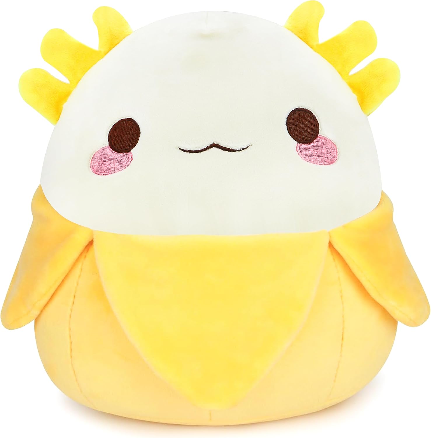 Juguete de peluche de ajolote de plátano, 10.7 pulgadas, suave juguete de peluche de ajolote de plátano, animales de peluche Kawaii para niños,