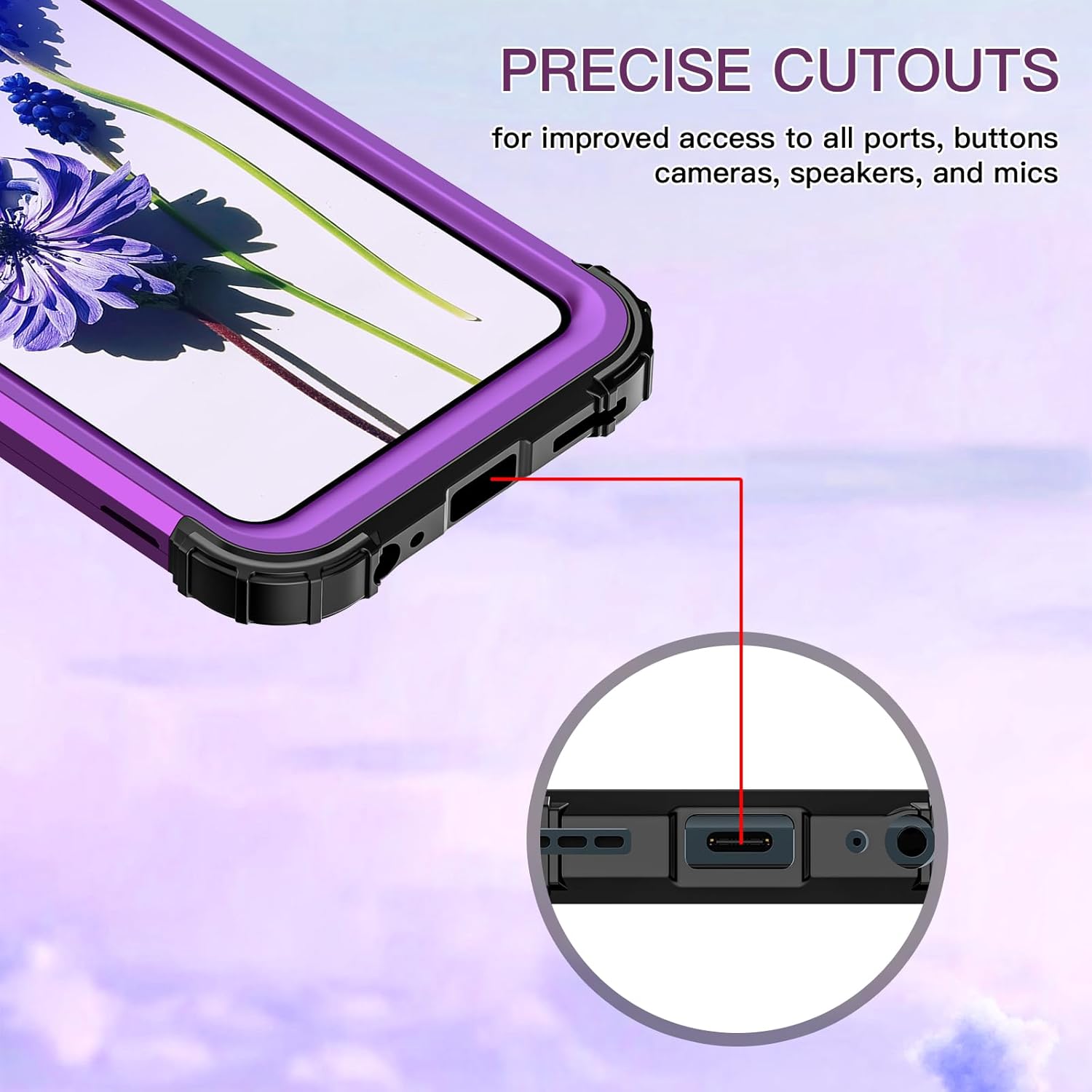 LONTECT Funda para Moto G 5G 2023 con purpurina brillante 3 en 1, a prueba de golpes, resistente, híbrida, resistente, funda protectora resistente