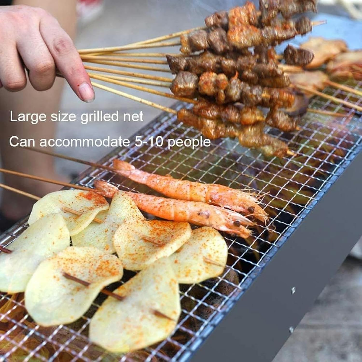 Portable foldable barbecue grill Smoked charcoal grill Outdoor picnic grill Desktop barbecue grill Suitable for 5-10 people barbecue tools