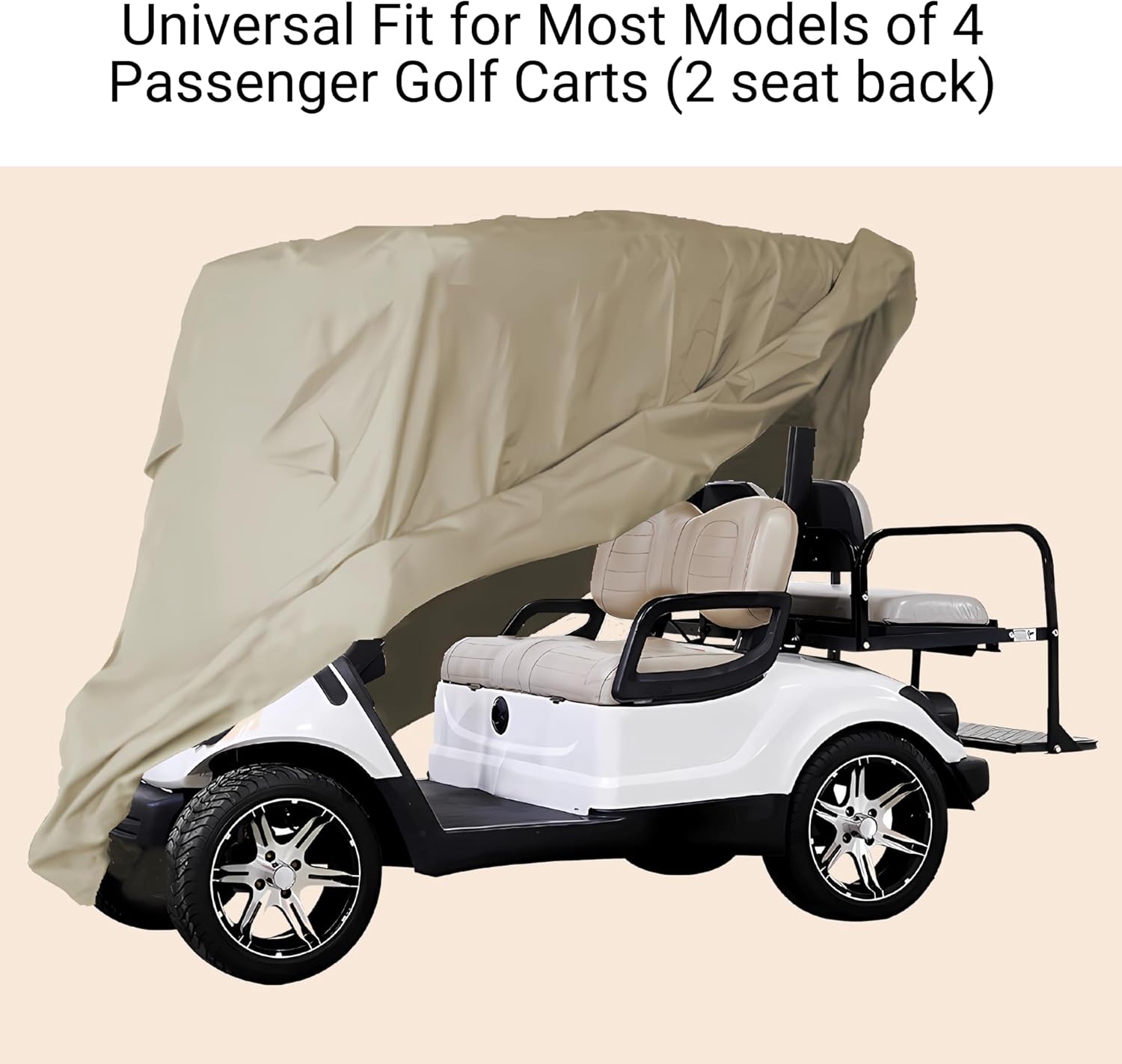 Funda de almacenamiento para carrito de golf EZGo, para coche Club de 4 plazas con techo de 2 plazas de hasta 58 pulgadas de largo (gris o marrón)
