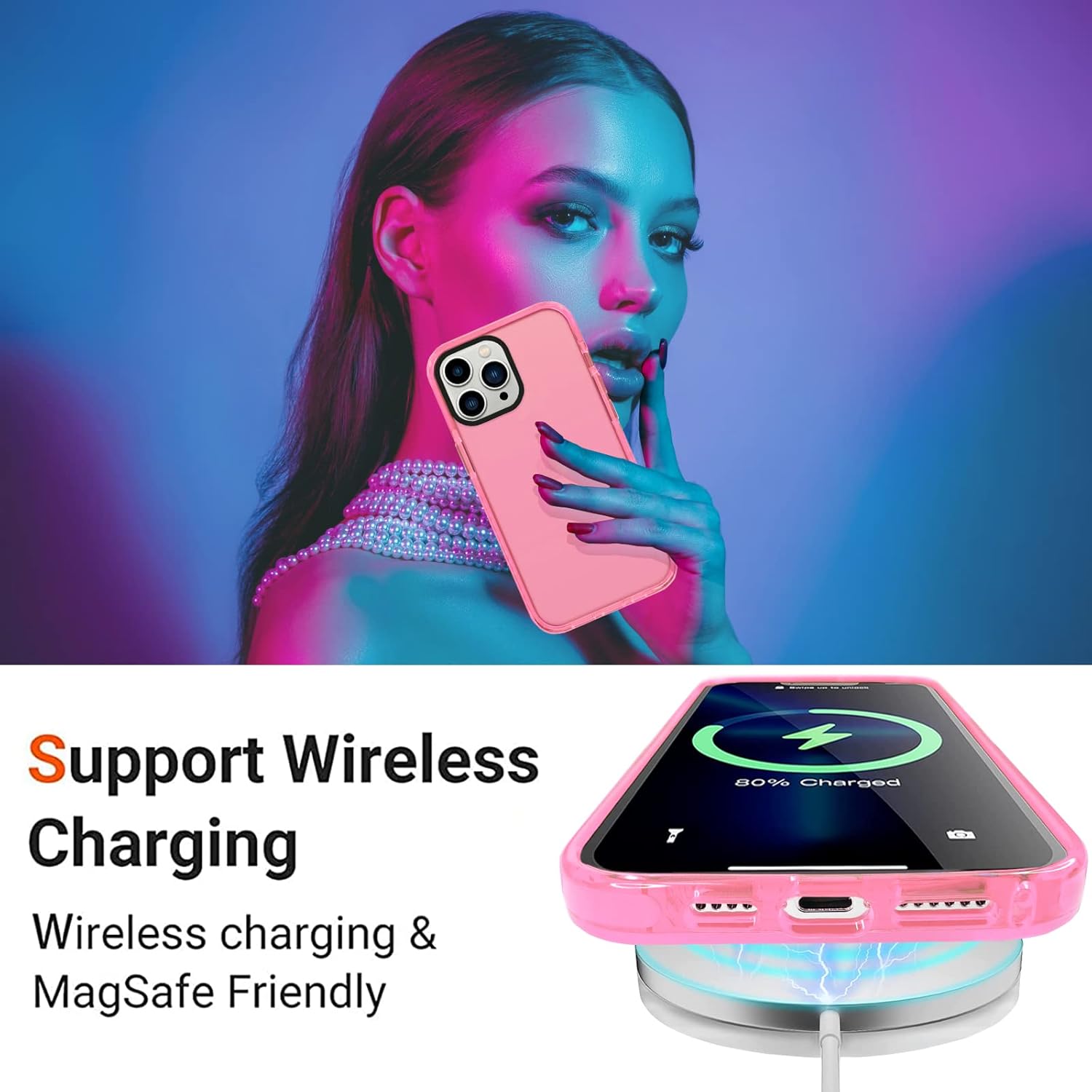 Funda transparente neón para iPhone 11 Pro Max, bonito diseño retro vibrante para mujeres, accesorios de los años 80, funda protectora de silicona