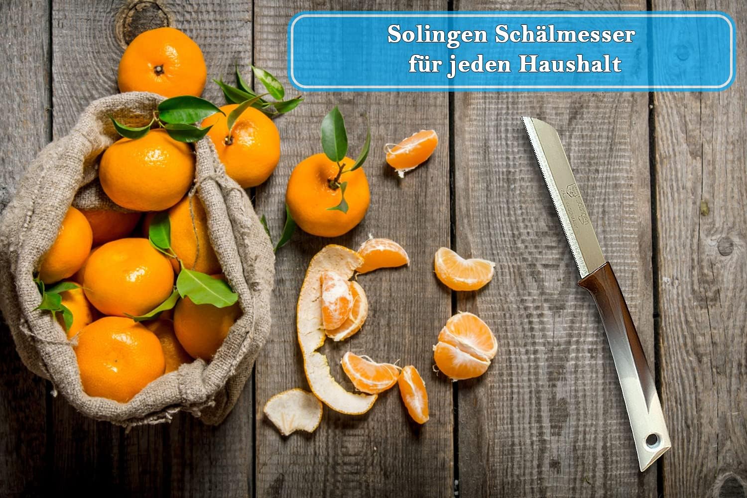 SMI – Juego de 6 cuchillos de pelar con borde dentado, cuchillo para verduras, cuchillo de frutas, cuchillo de cocina fabricado en Solingen Alemania
