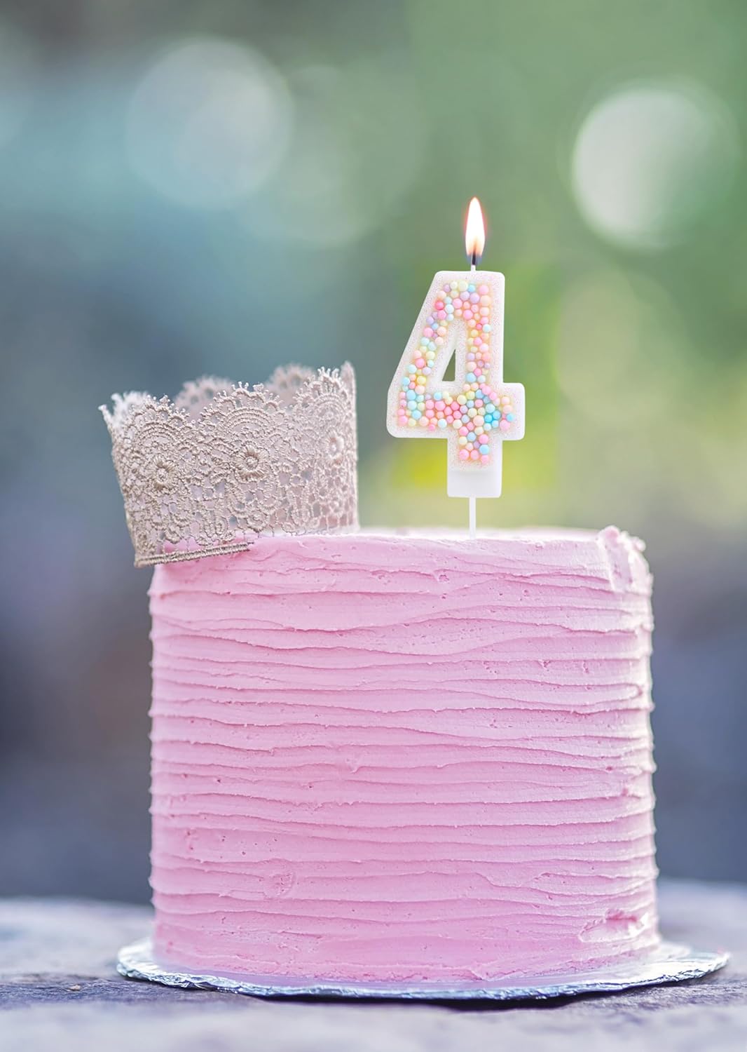 Vela de cumpleaños de 4 velas con purpurina de macarrón para cumpleaños, niña, mujer, dulce tema de cuatro años, cumpleaños, boda, aniversario,