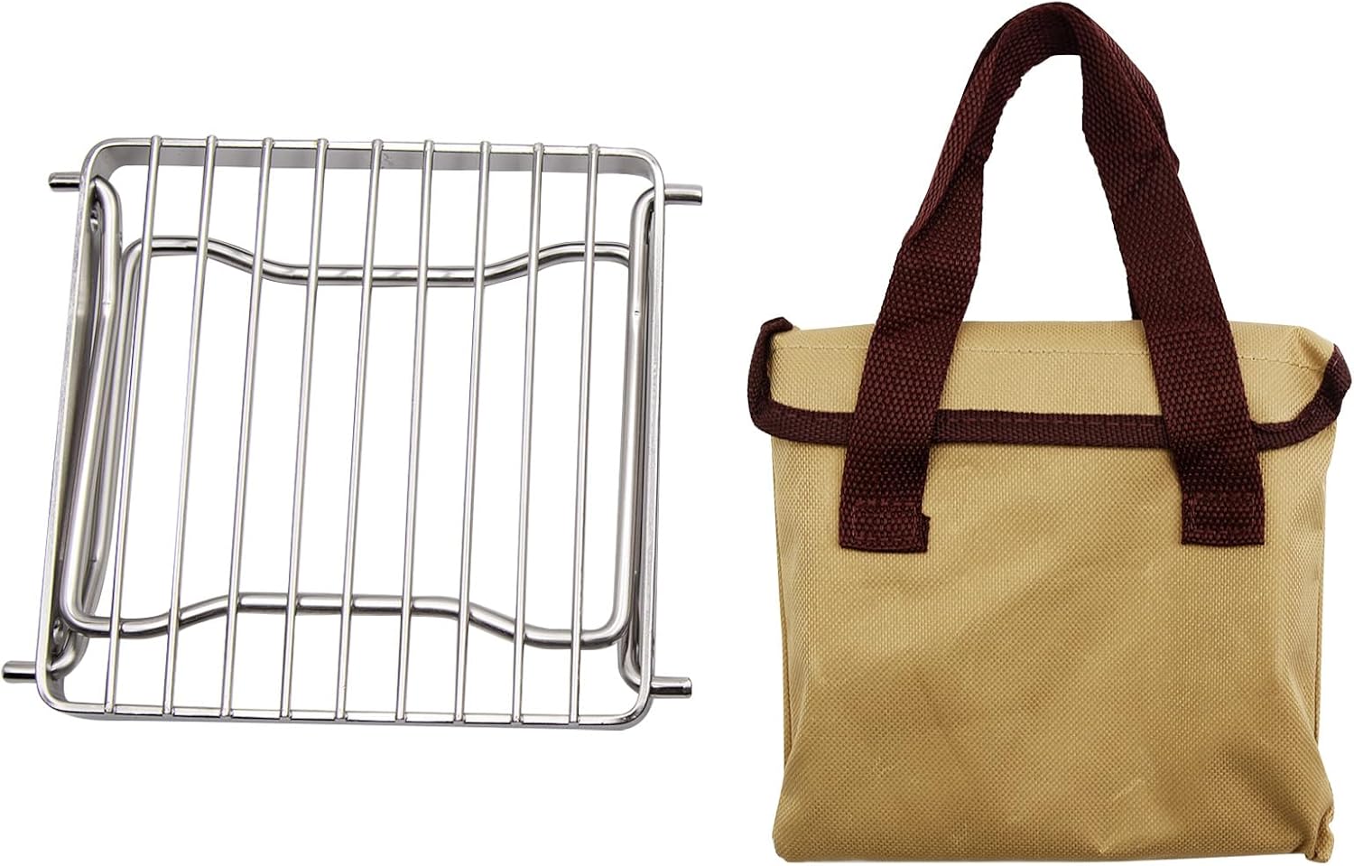 Parrilla plegable para fogata, parrilla portátil para acampar con patas plegables, rejilla de acero inoxidable 304 para estufa de gas con bolsa de