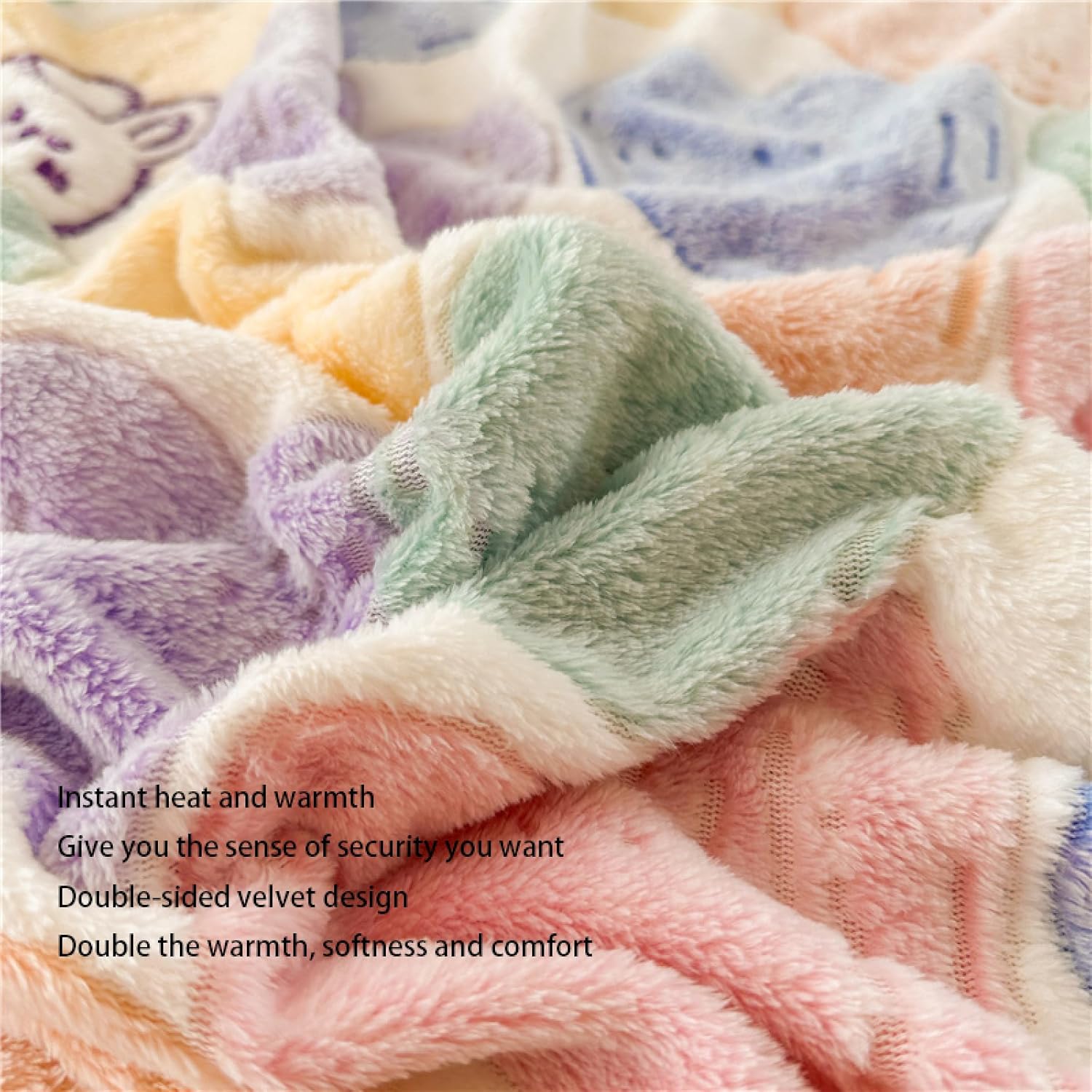 Sábana bajera ajustable tamaño Queen, funda de colchón de dibujos animados, sábana de cama de felpa, cálida y elástica para invierno, para niños,