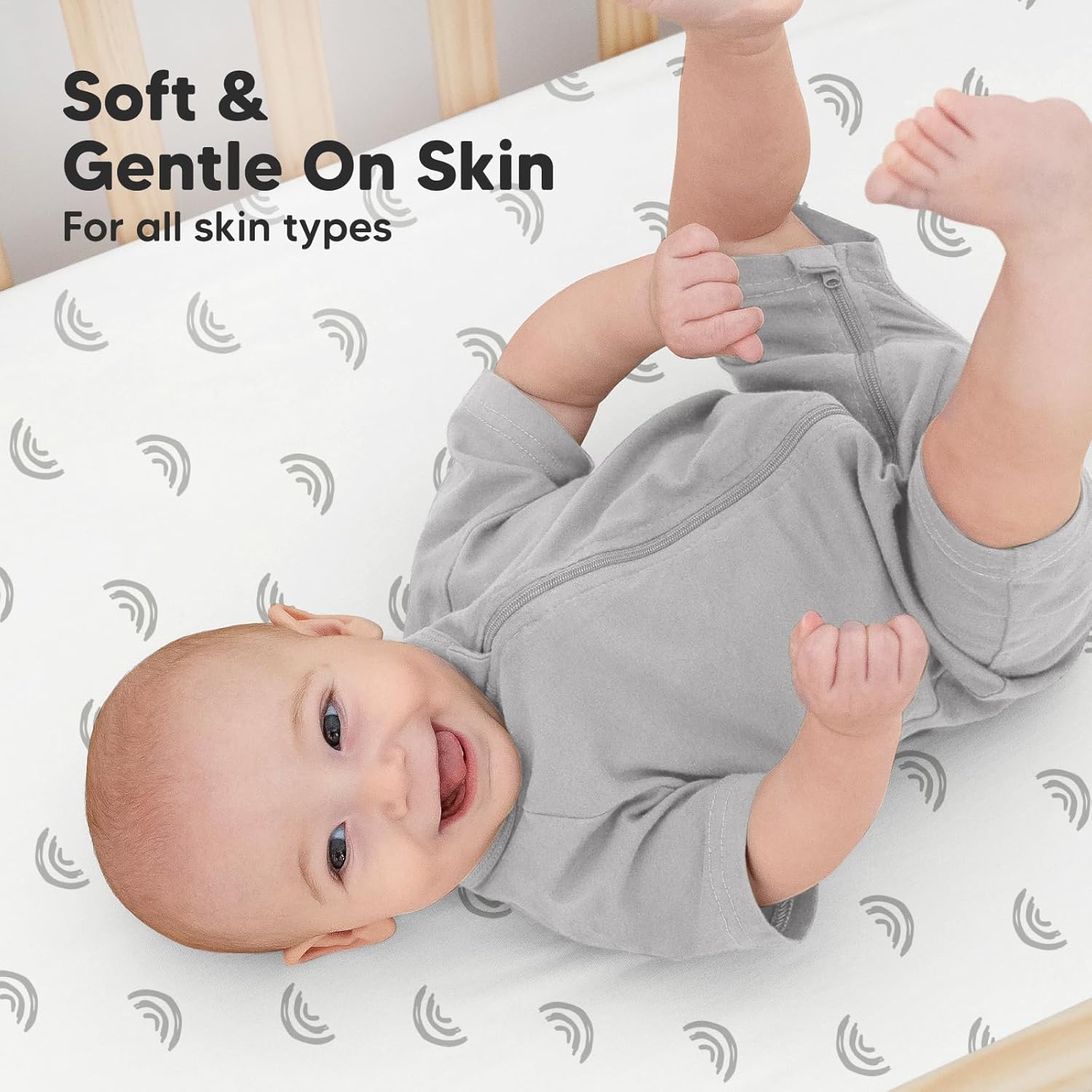 Paquete de 2 sábanas orgánicas para cuna para niños, niñas, sábana bajera ajustable de jersey, sábanas neutrales para cuna, sábana de colchón para