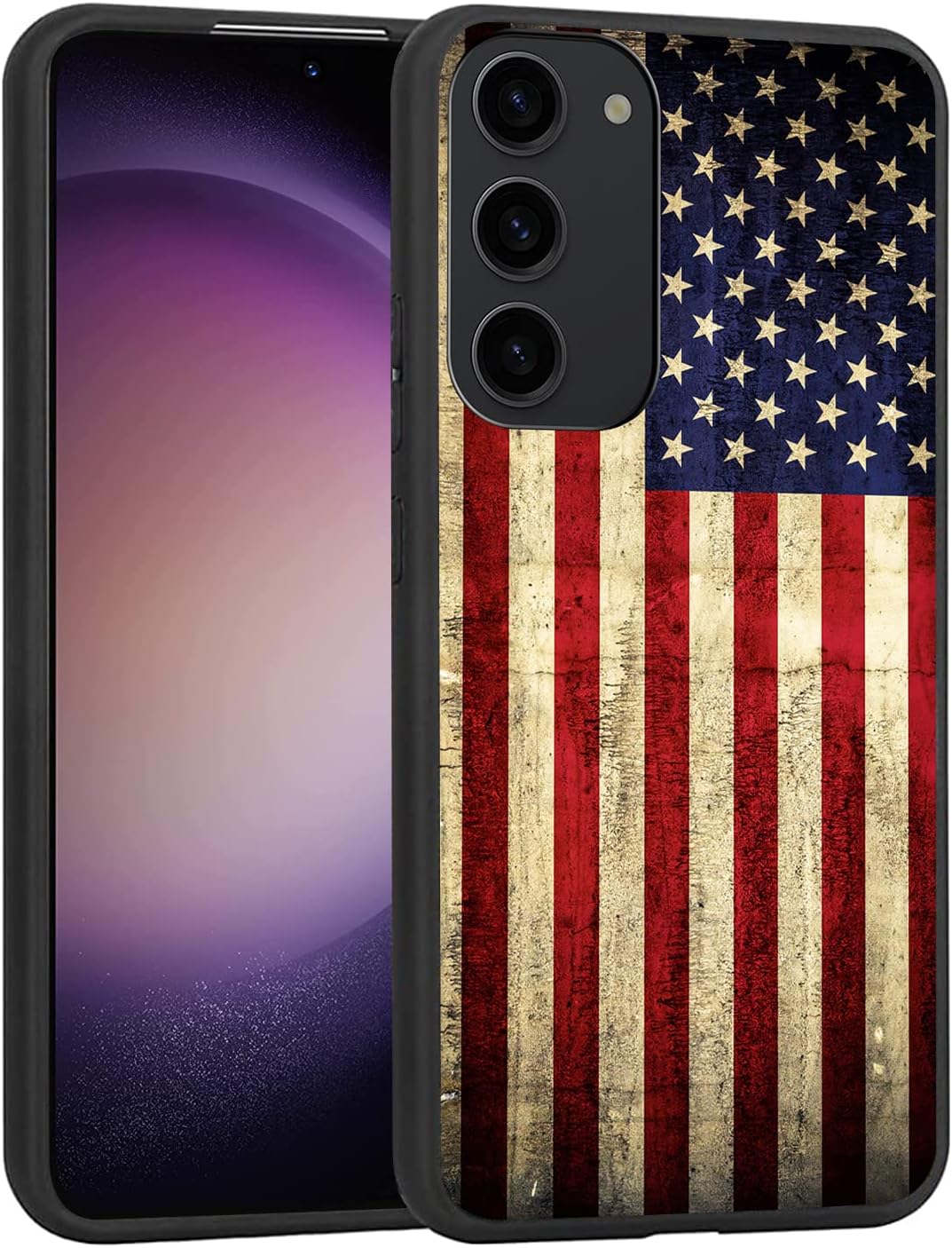 Funda diseñada para Samsung Galaxy S23 5G, diseño retro de la bandera de Estados Unidos, para mujeres y niñas, delgada, suave, TPU a prueba de