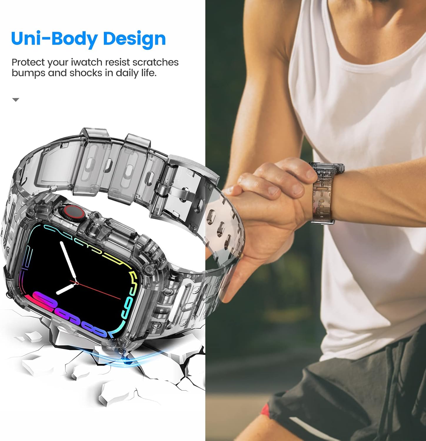 Paquete de 2 correas compatibles con Apple Watch de 1.496 pulgadas, 1.575 pulgadas, 1.614 pulgadas, 1.654 pulgadas, 1.732 pulgadas, 1.772 pulgadas,
