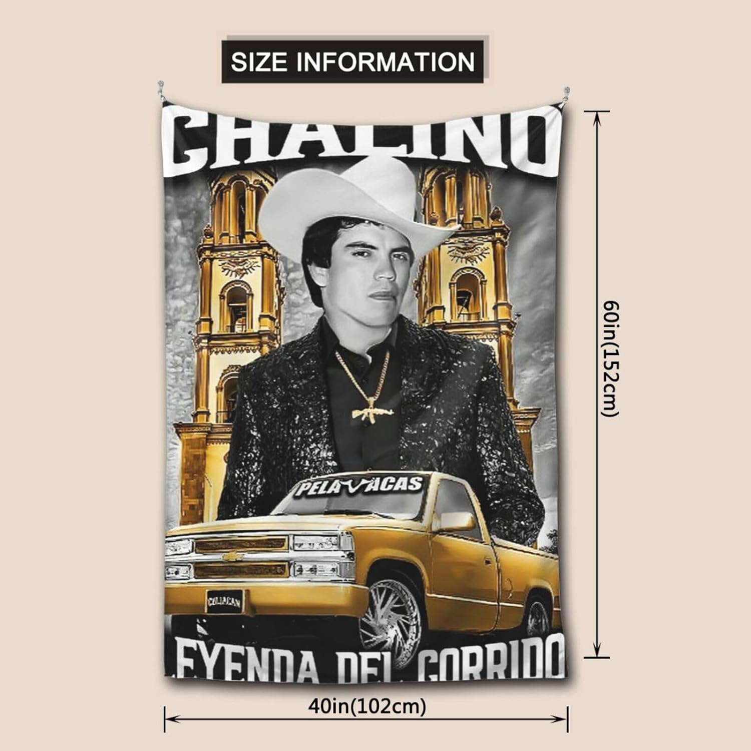 Uoajzxoi Chalino – Tapiz de arte de pared de Sánchez, cantante y compositor, para dormitorio, elegante decoración de pared, manteles de decoración
