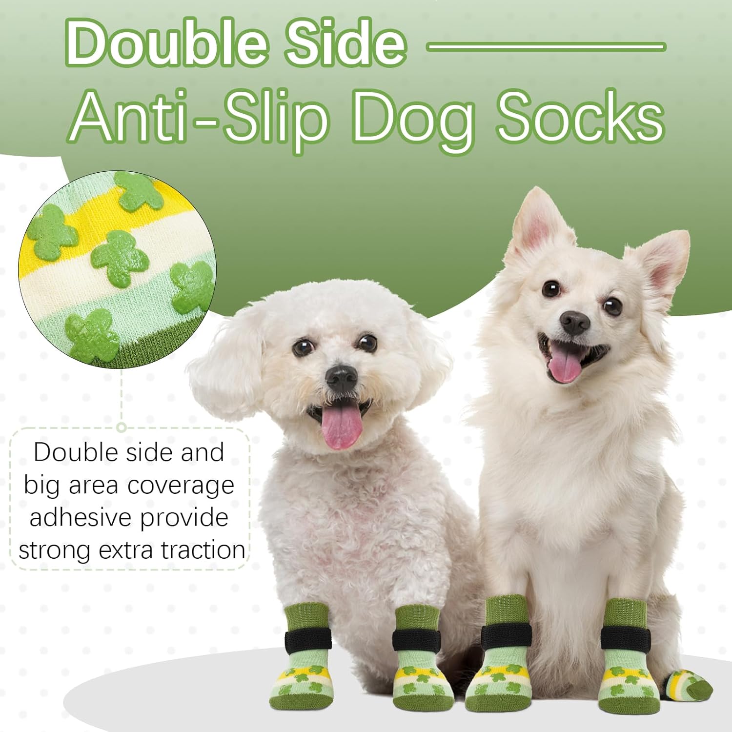Kuoser Calcetines para perros, calcetines antideslizantes para perros grandes, calcetines de agarre suave para suelos de madera dura, protector de