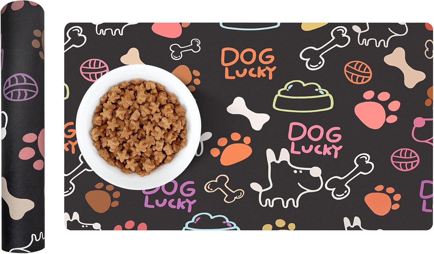 Alfombrilla de alimentación para mascotas, tapete absorbente para alimentos y agua, sin manchas, de secado rápido, dispensador de agua para perros