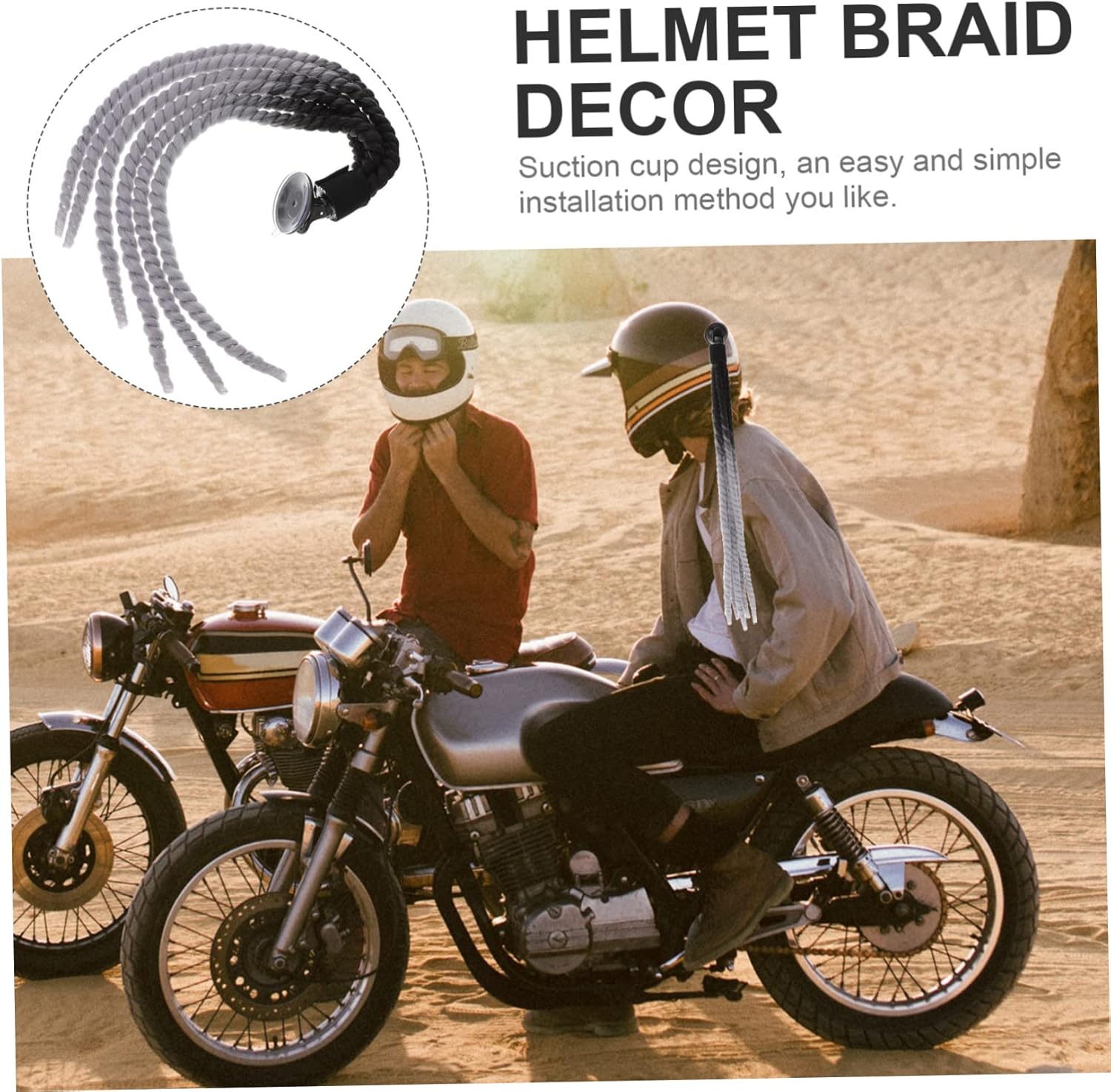 Casco de rastas para cola de caballo, casco de esquí, pelucas para mujer, casco Hong, coletas azules, accesorio para casco de motocicleta, peluca