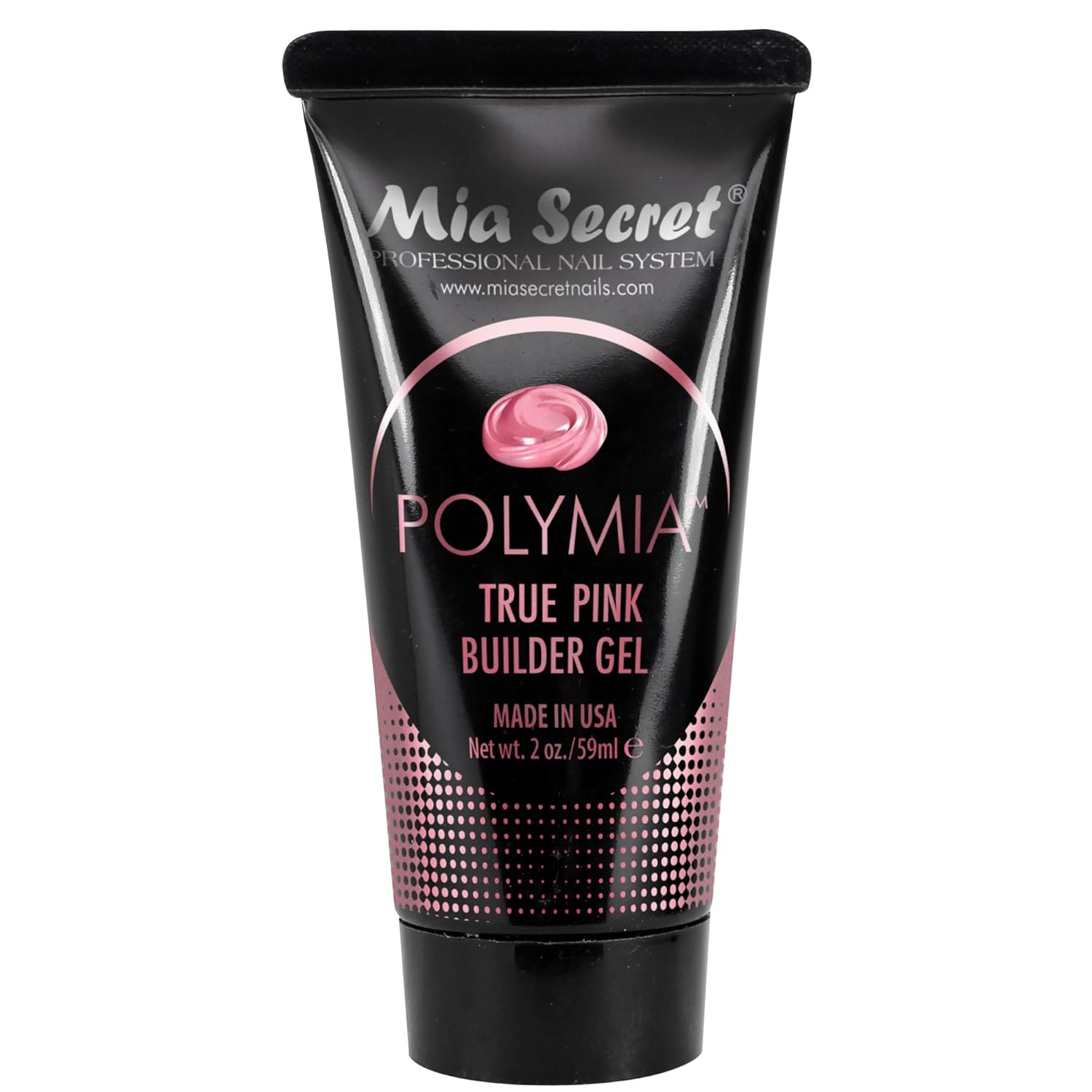 Mia Secret – Constructor de uñas de gel POLYMIA de 2 onzas – LED UV – Gel constructor (rosa verdadero)
