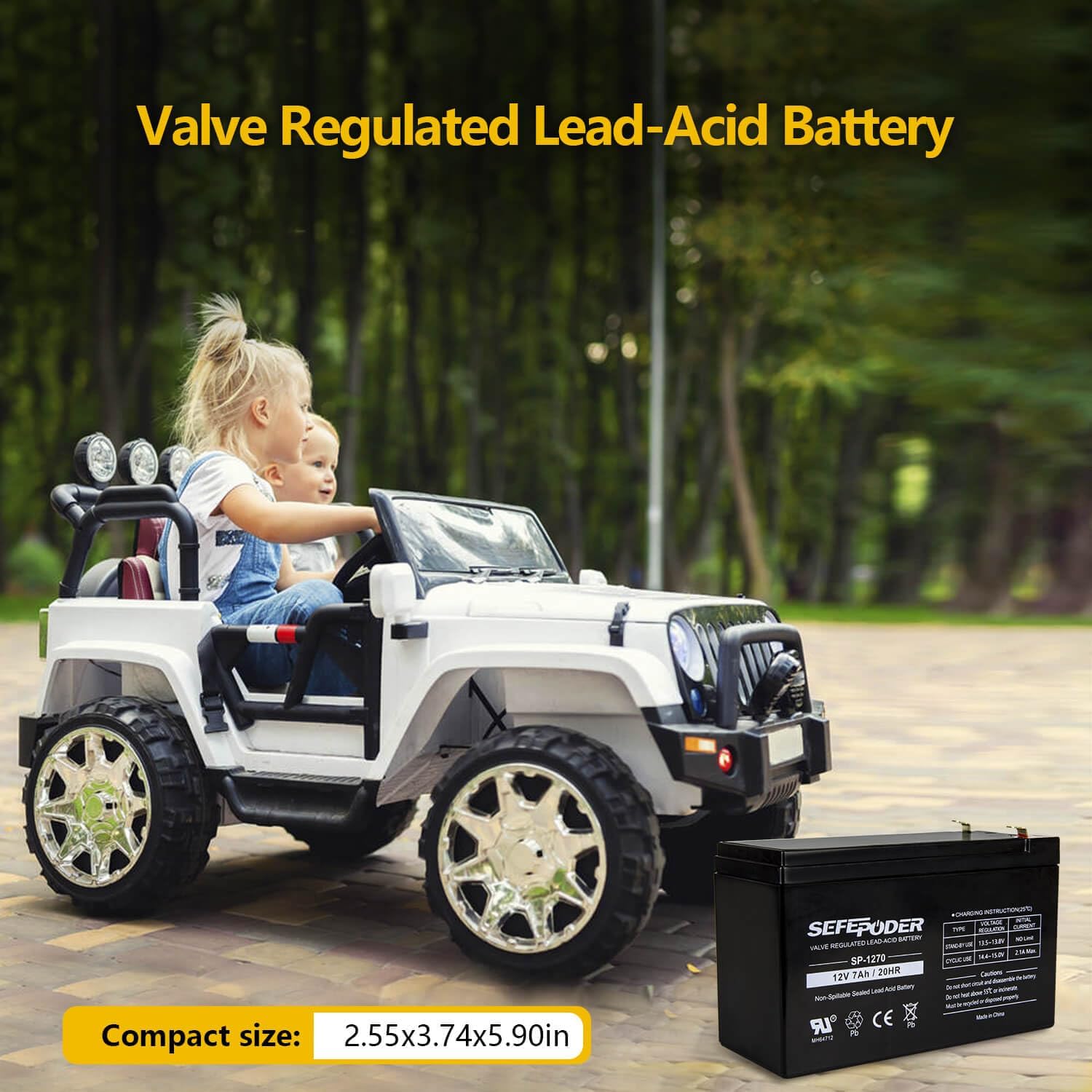 Batería de plomo ácido sellada recargable de 12V 7Ah (terminales F1)