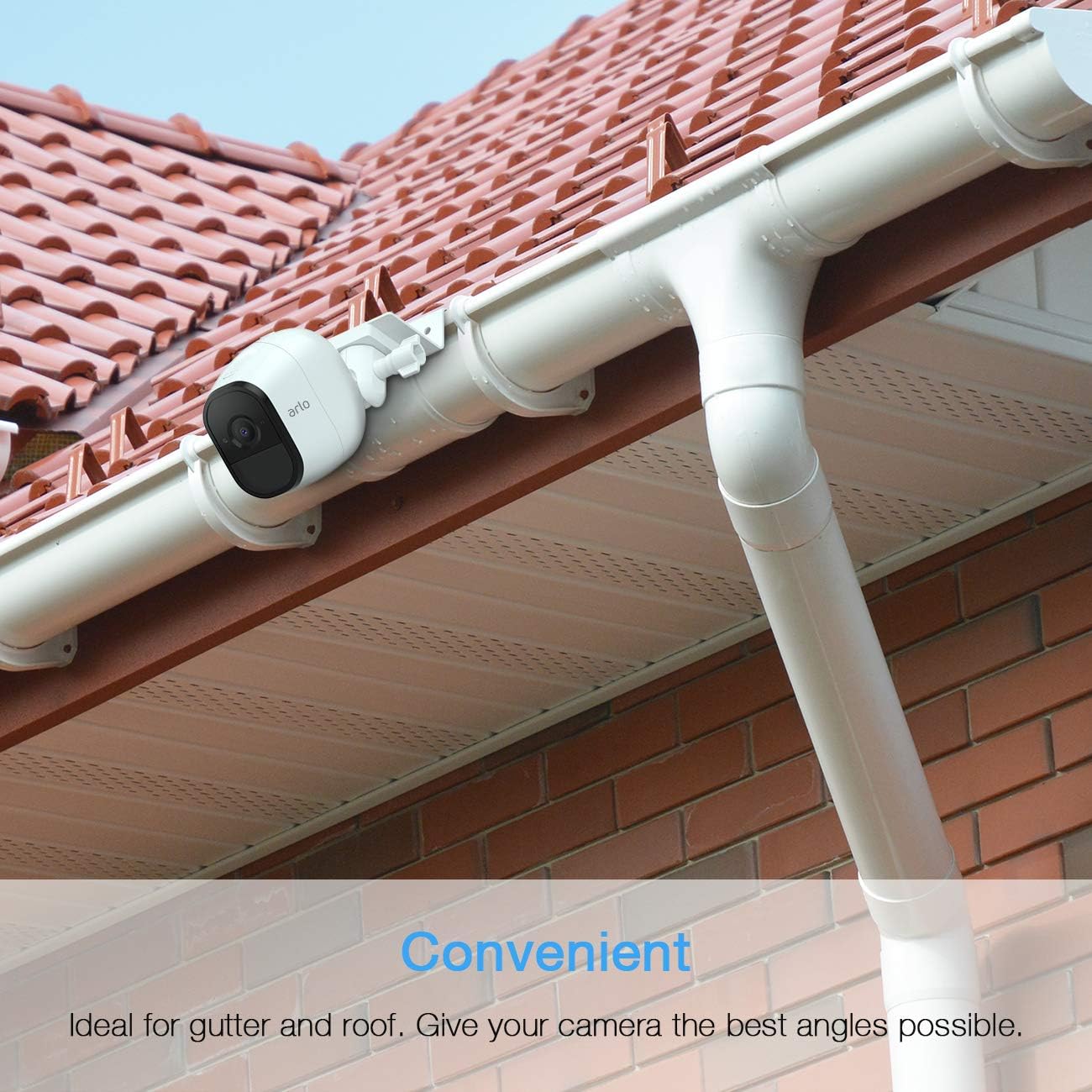HOLACA Soporte de canalón para Arlo Pro 4 eufyCam 2C Pro E y 2 E20 E40 L20, Arlo Essential, Arlo Pro 2, Arlo Pro 3, Wyze Cam al aire libre, Arlo GO,