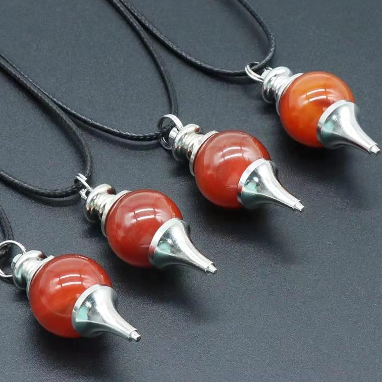 Collar de cristal de cornalina real para mujer, piedras preciosas en bruto y curativas para los chakras, dije con auténtico cristal rojo joya de
