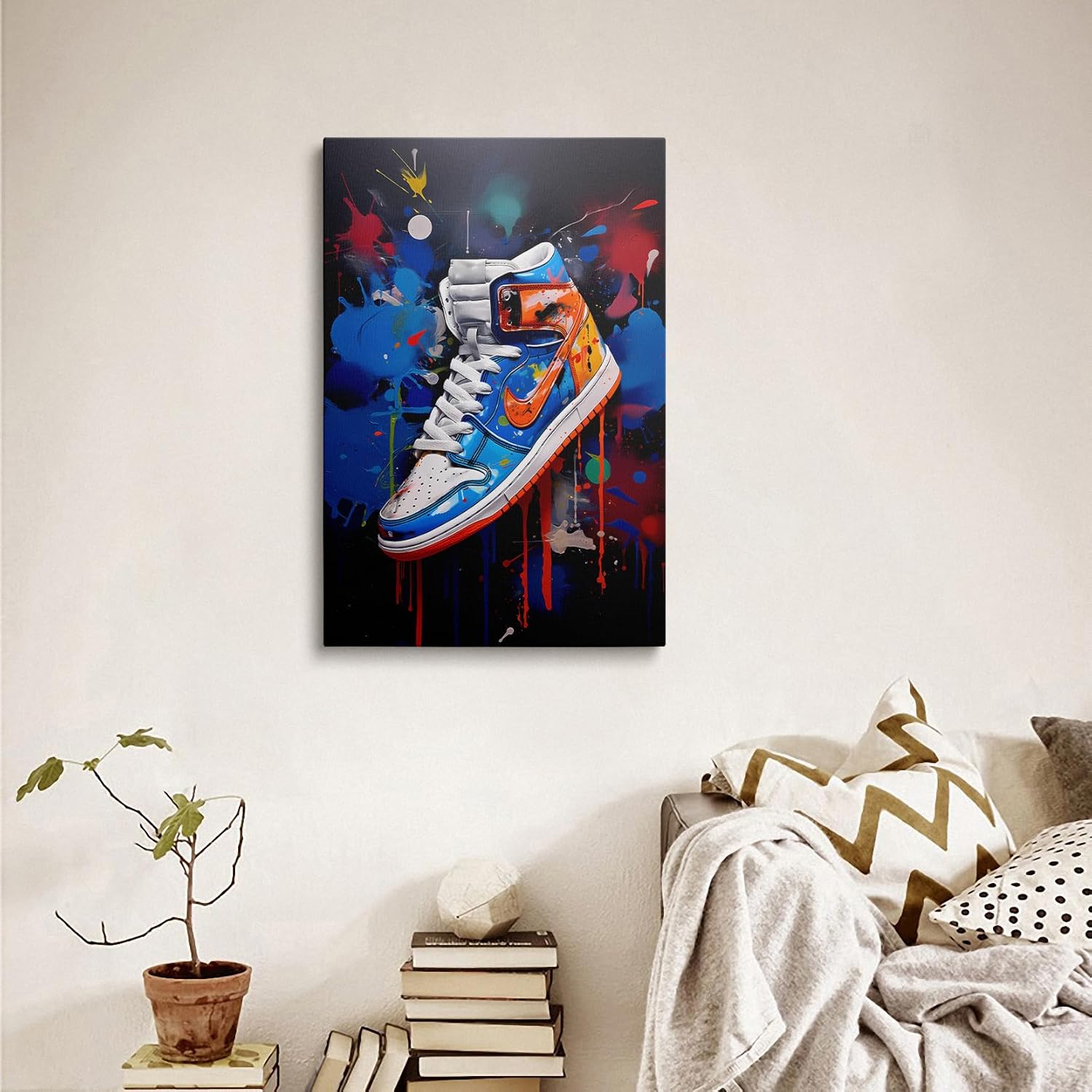 Lienzo enmarcado de moda con graffiti Banksy Pop, arte de pared, gimnasio, decoración deportiva, póster para sala de estar, dormitorio, oficina en
