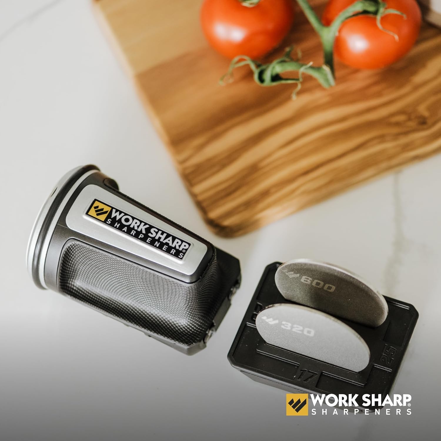 Work Sharp Afilador de cuchillos rodantes con 4 ángulos de afilado para todos los cuchillos de chef y cocina