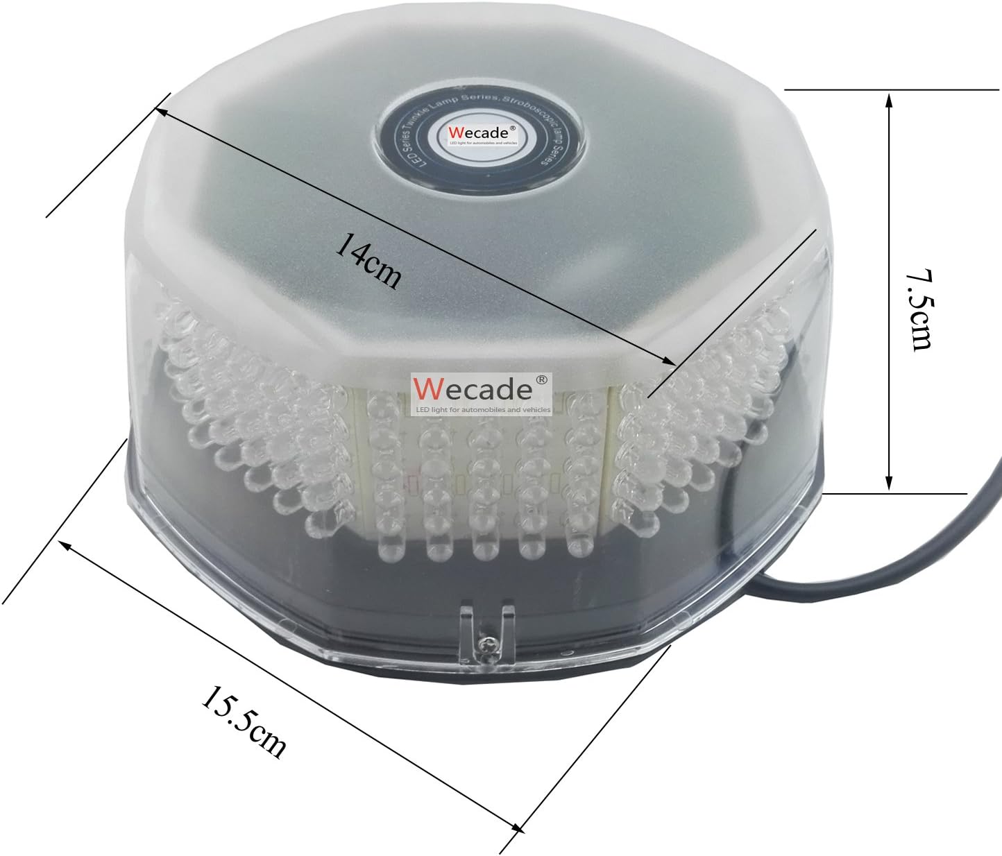 Wecade Luz de advertencia de peligro de emergencia con 240 luces LED brillantes para techo de coche, luz estroboscópica (verde)