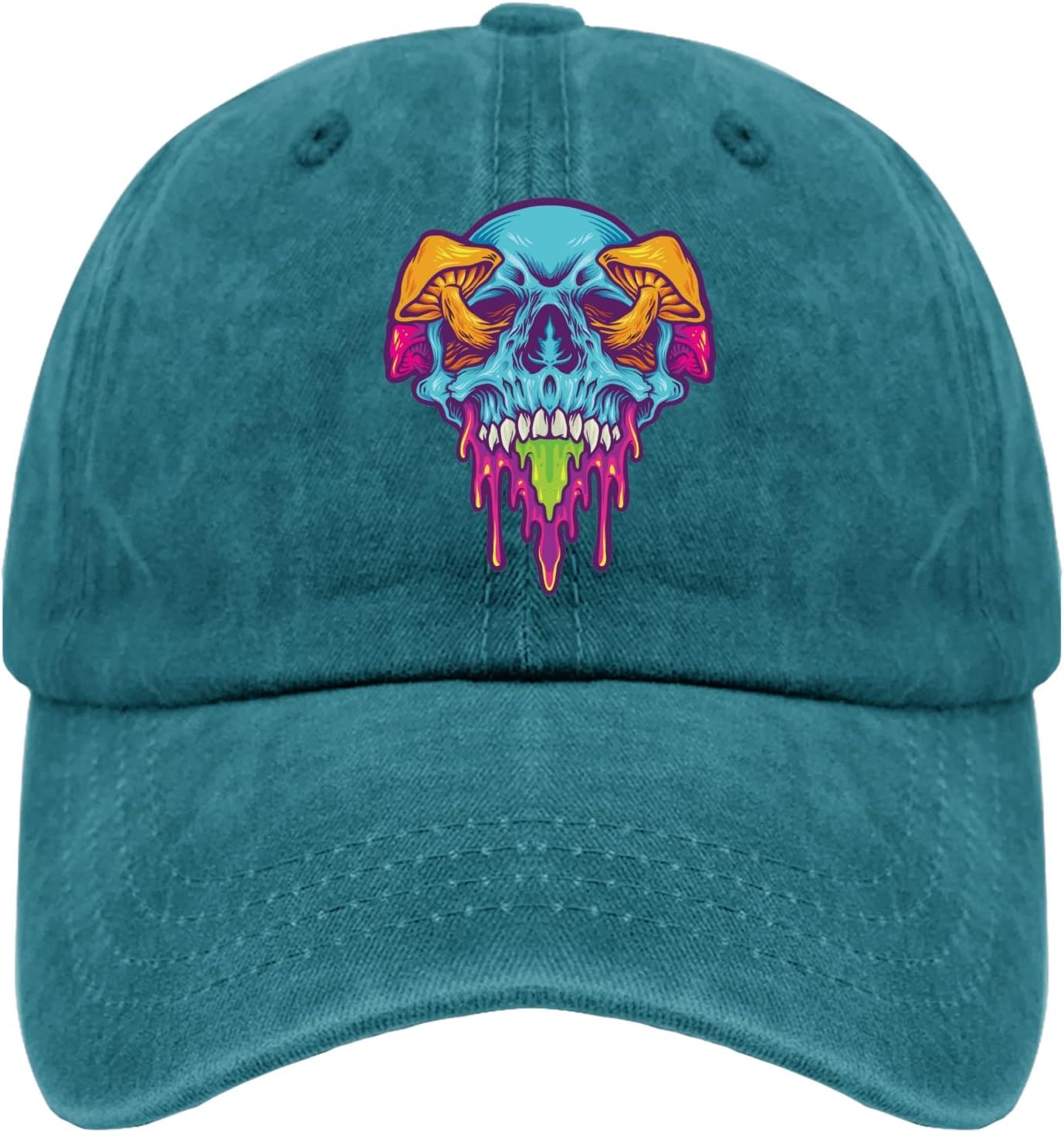 Gorras de béisbol de hongo mágico con calavera psicodélica, divertida gorra de béisbol para hombres