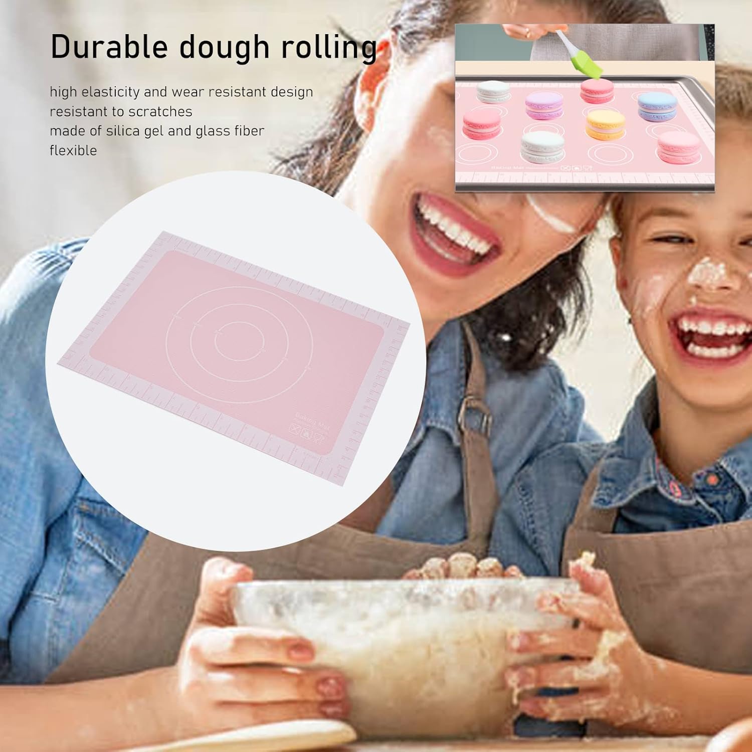 Almohadilla de silicona extra grande para cocina, tapete de masa antiadherente, tapetes de silicona para encimera de cocina, tapetes de pastelería