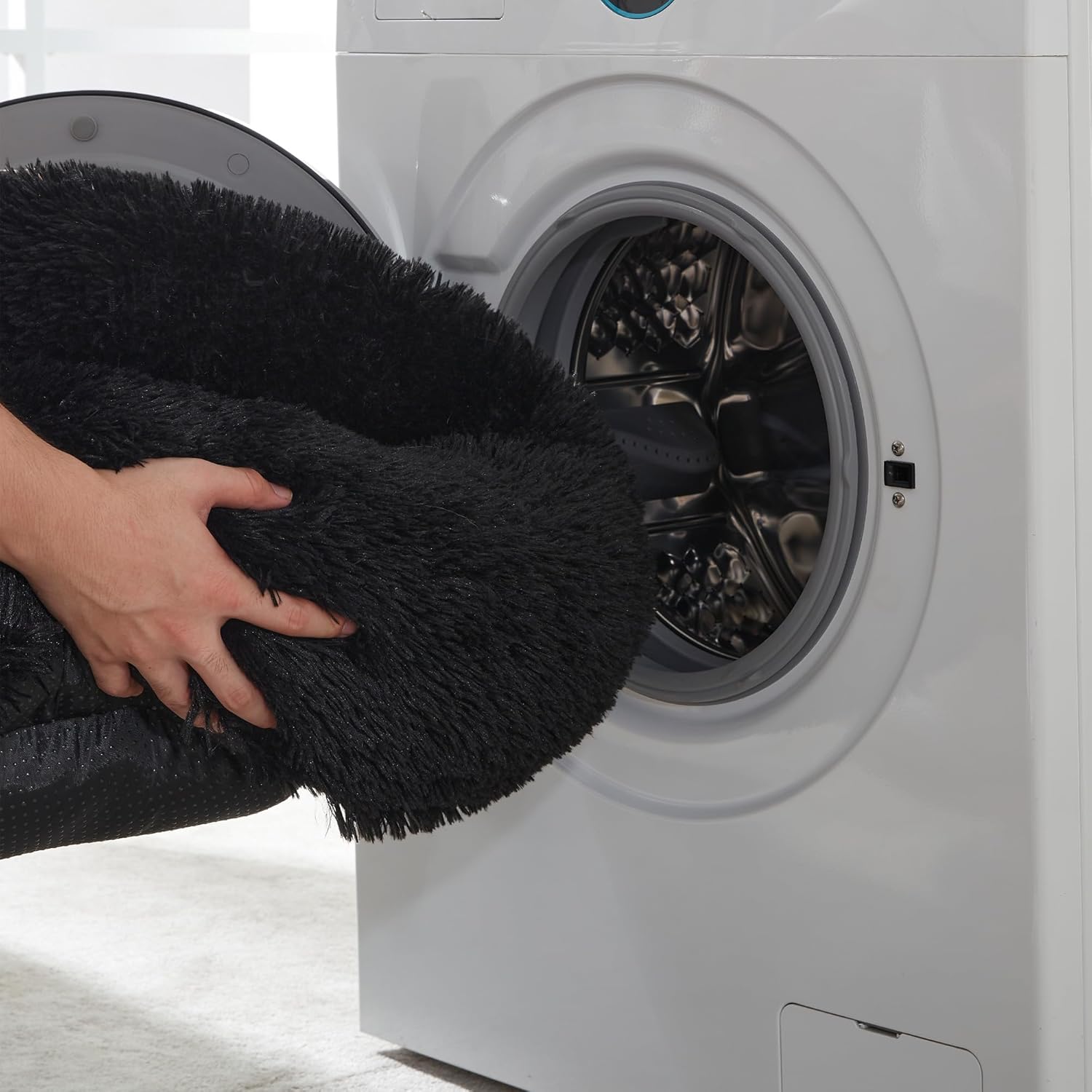 WESTERN HOME WH Cama calmante para perros y gatos, cama antiansiedad en forma de dona, cálida y acogedora cama redonda suave para perros y gatos de