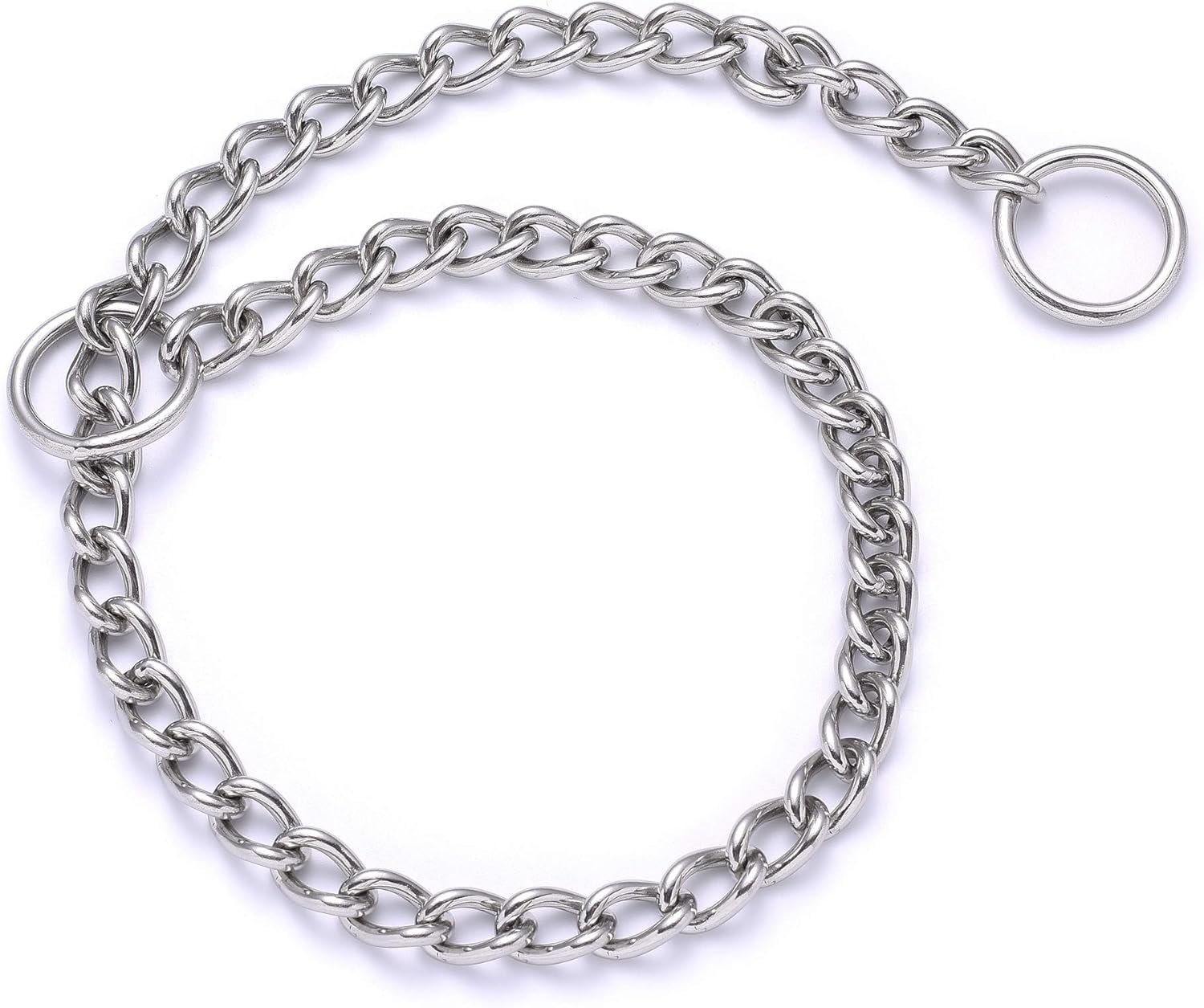 Mile High Life  Collar de cadena de entrenamiento para perros  Anillo P deslizante de acero inoxidable  Collar de estrangulador  Resistente a la