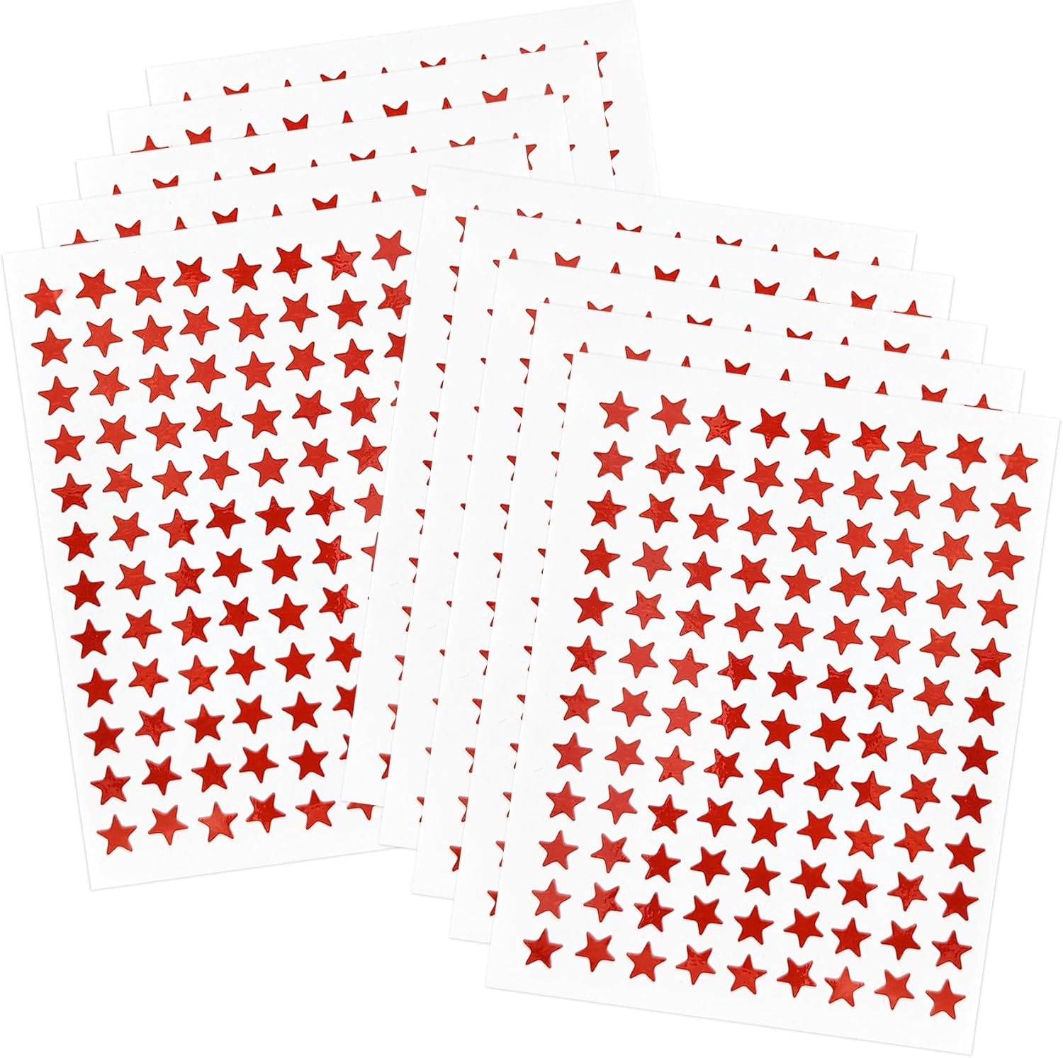 Calcomanías de estrella roja de 0.3 pulgadas de diámetro, 1080 piezas, 10 hojas, calcomanías de recompensa para niños, ideales para gráficos de