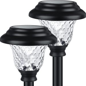 Luces de jardín solares para exteriores, encendido y apagado automático, impermeables , iluminación solar de paisaje para senderos, caminos, patio y Luces de jardín solares para exteriores, encendido y apagado automático, impermeables , iluminación solar de paisaje para senderos, caminos, patio y