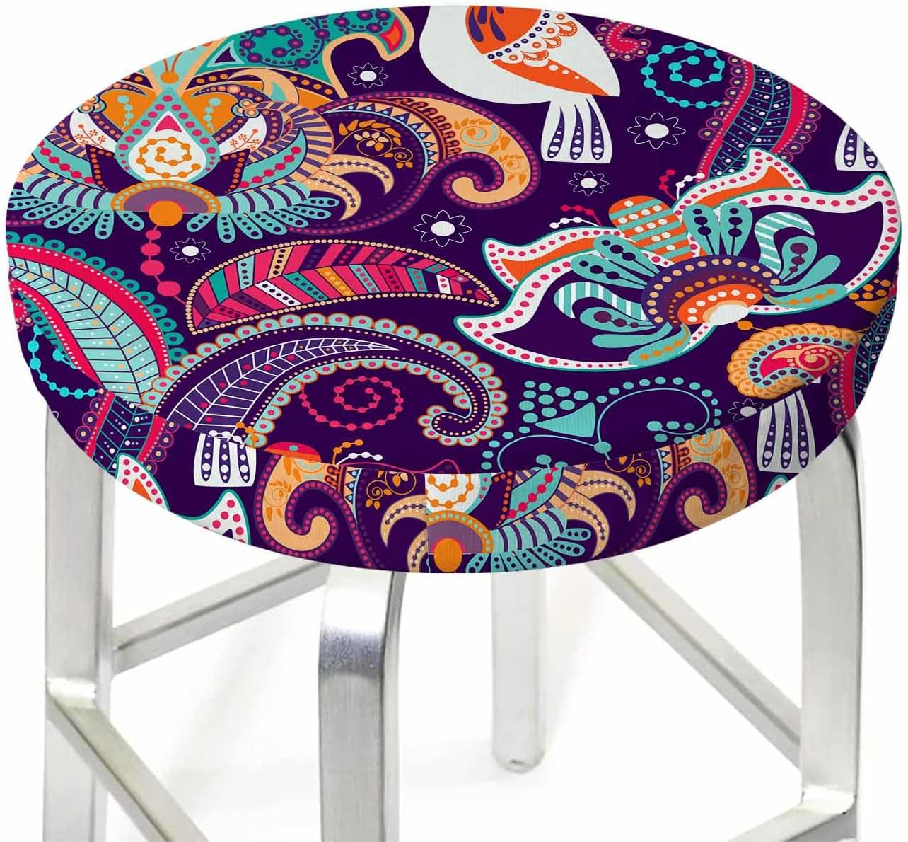 Swono Funda de cojín redonda para silla de bar, 1 paquete de fundas elásticas para taburetes de barra redondas, fundas elásticas para asiento de