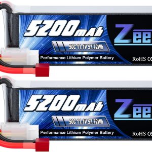 Zeee Batería Lipo de 11.1V 50C 5200mAh 3S con conector T, funda suave para RC Plane DJI Quadcopter RC Avión RC Helicóptero RC Coche Camión Barco (2
