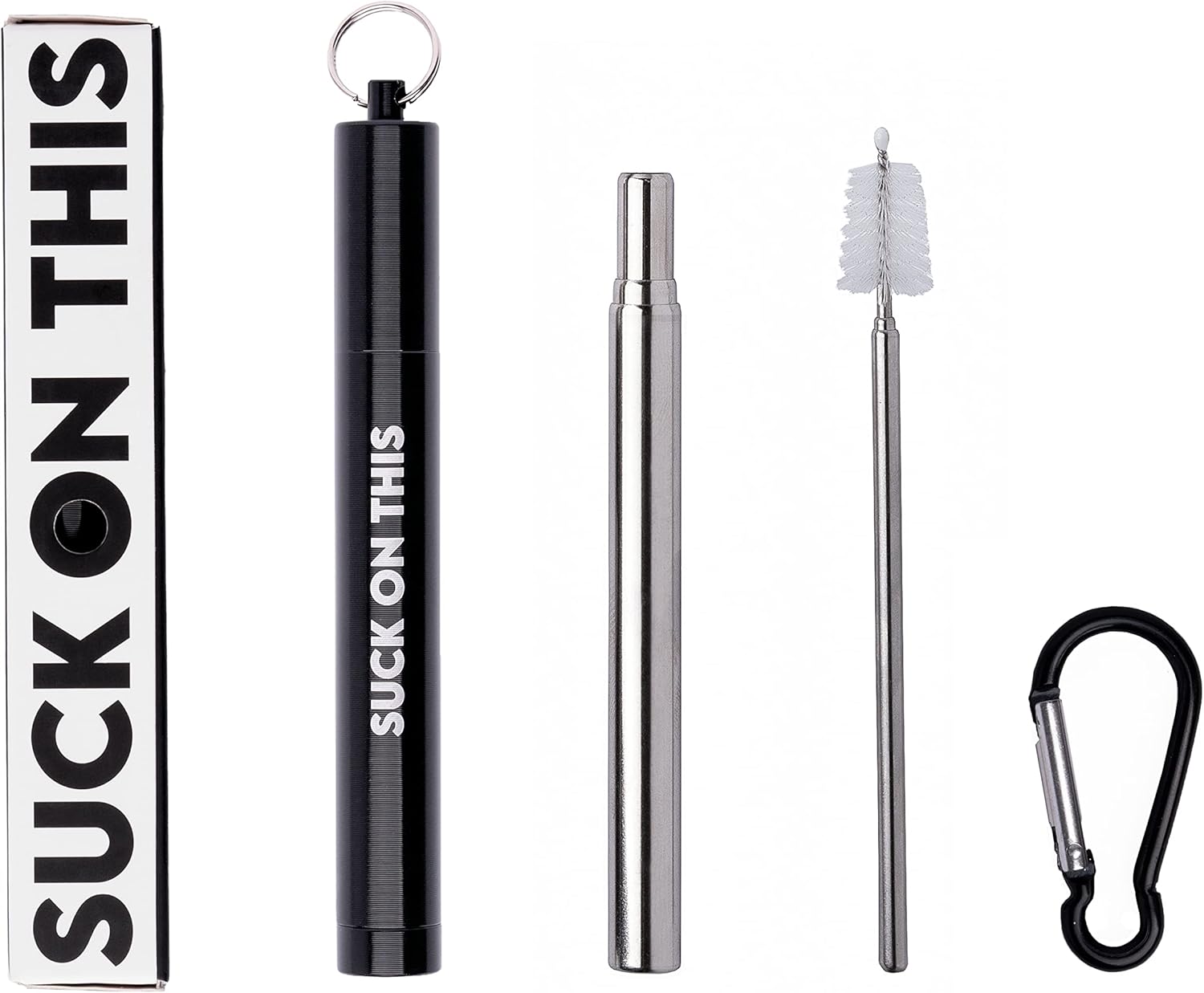 MilkToast Brands Suck On This Reusable Metal Straws, un regalo sarcástico y ecológico (verde) Talla única