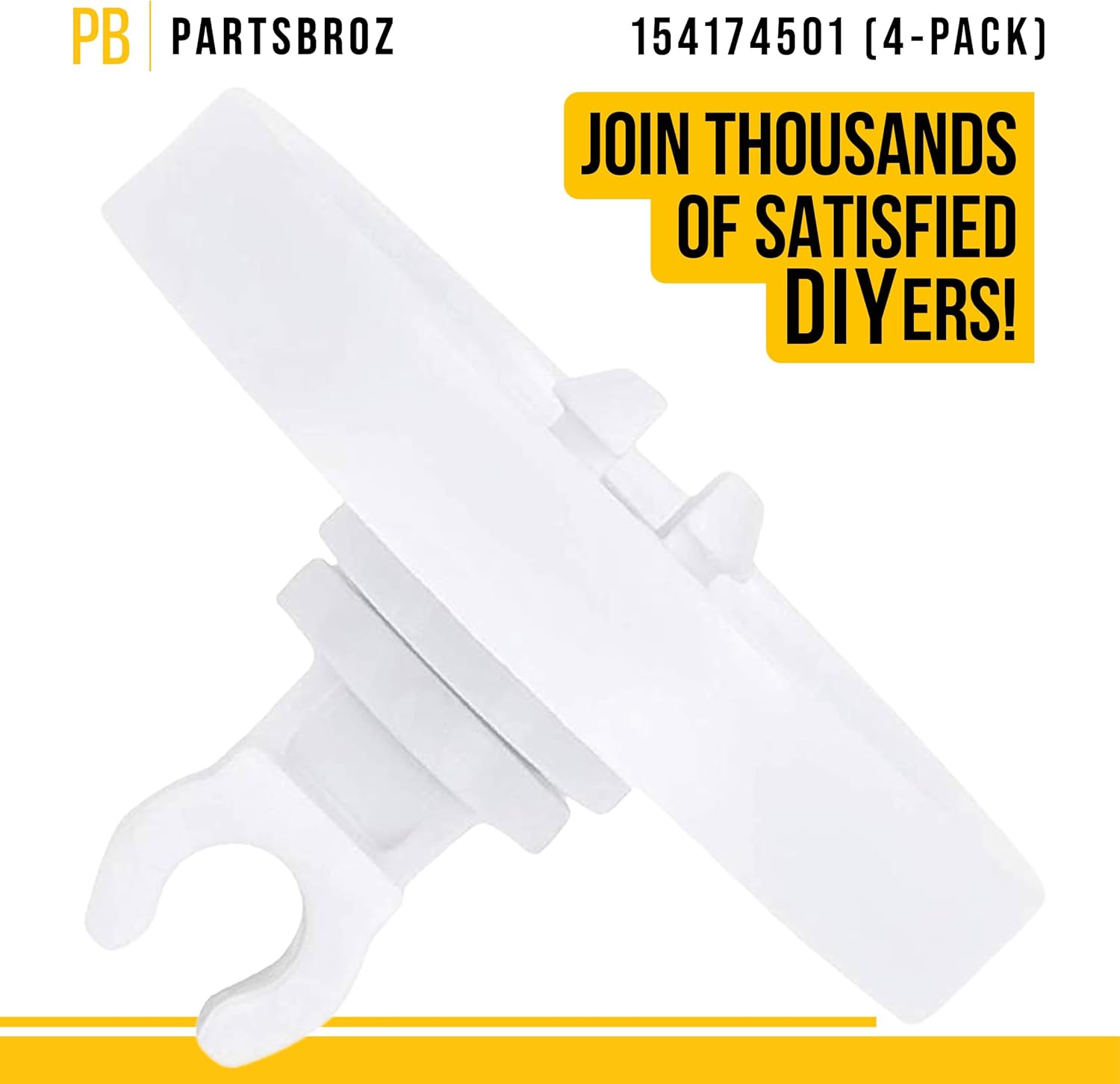 154174501 Frigidaire 5300809640 Ruedas para lavavajillas Estante inferior de repuesto duradero Paquete de 4  Reemplaza 5304532229, AP7195062,