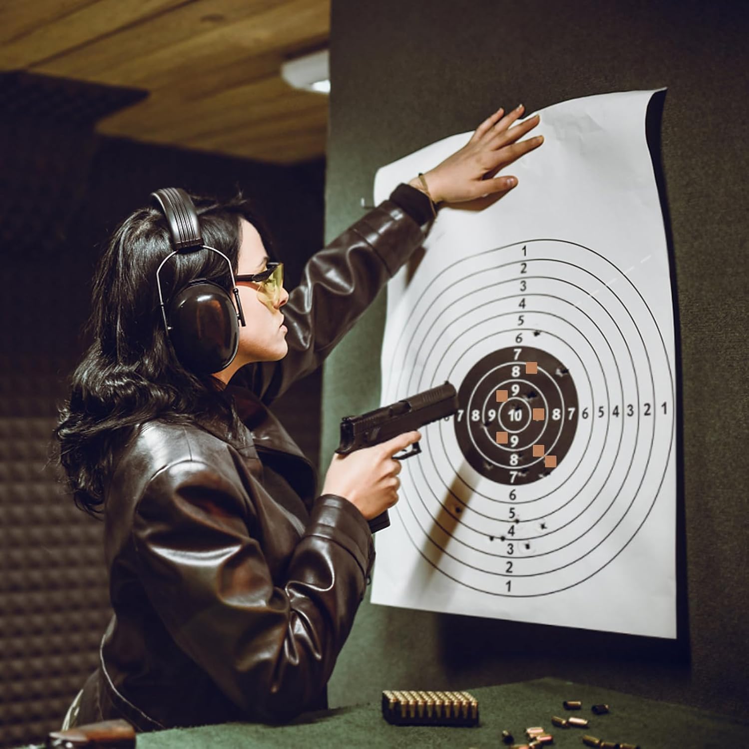 4 rollos de calcomanías autoadhesivas de blanco de papel kraft de 0.85 pulgadas, 4000 unidades de etiquetas para tiro con arco y práctica de campo