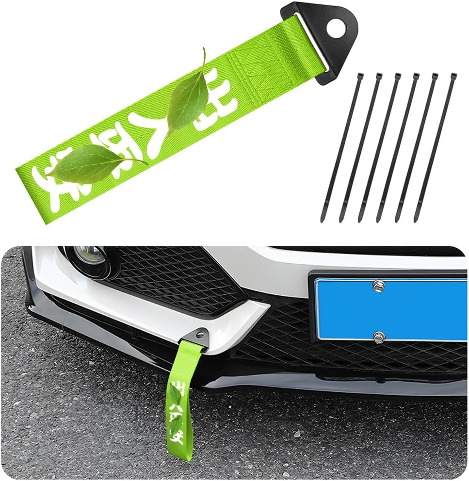 Correa de remolque de carreras de automóviles, nailon de alta resistencia JDM estilo deportivo, cuerda de tracción decorativa, con eslogan chino,