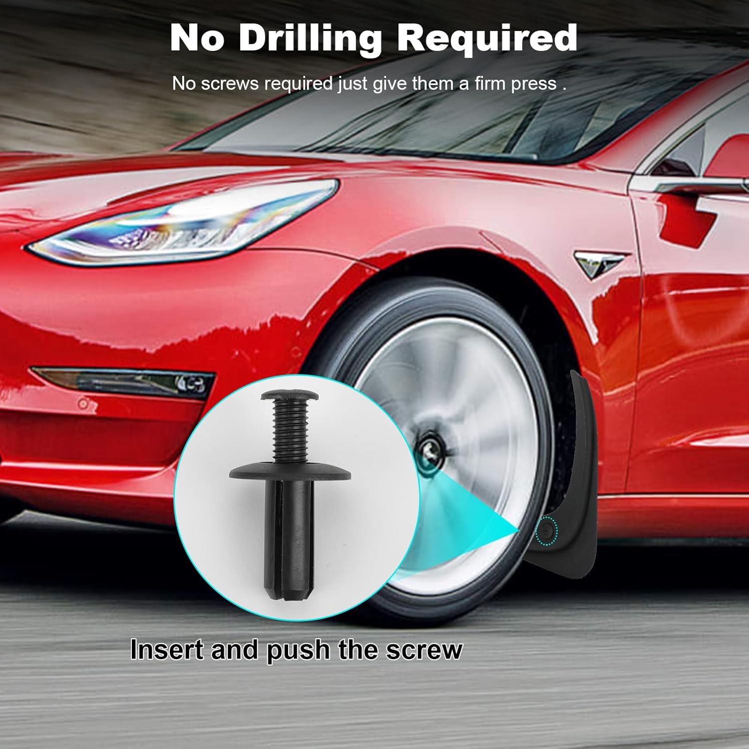 Tesla Model 3 – Juego de 4 protectores contra salpicaduras para Tesla Model 3, 2023, 2022, 2021, modelo 3, protección sin necesidad de taladrar,