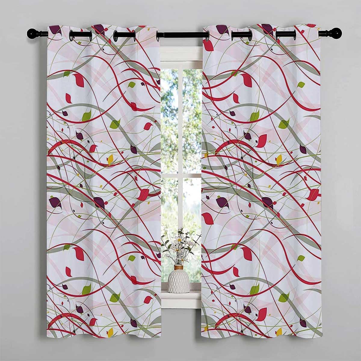 YANFENQI Blackout Panel Modern Art Home Decor Grommet Short Apartment Noise Blocker Cortinas para Separar Cuartos 55Inch Width by 72Inch Length,2