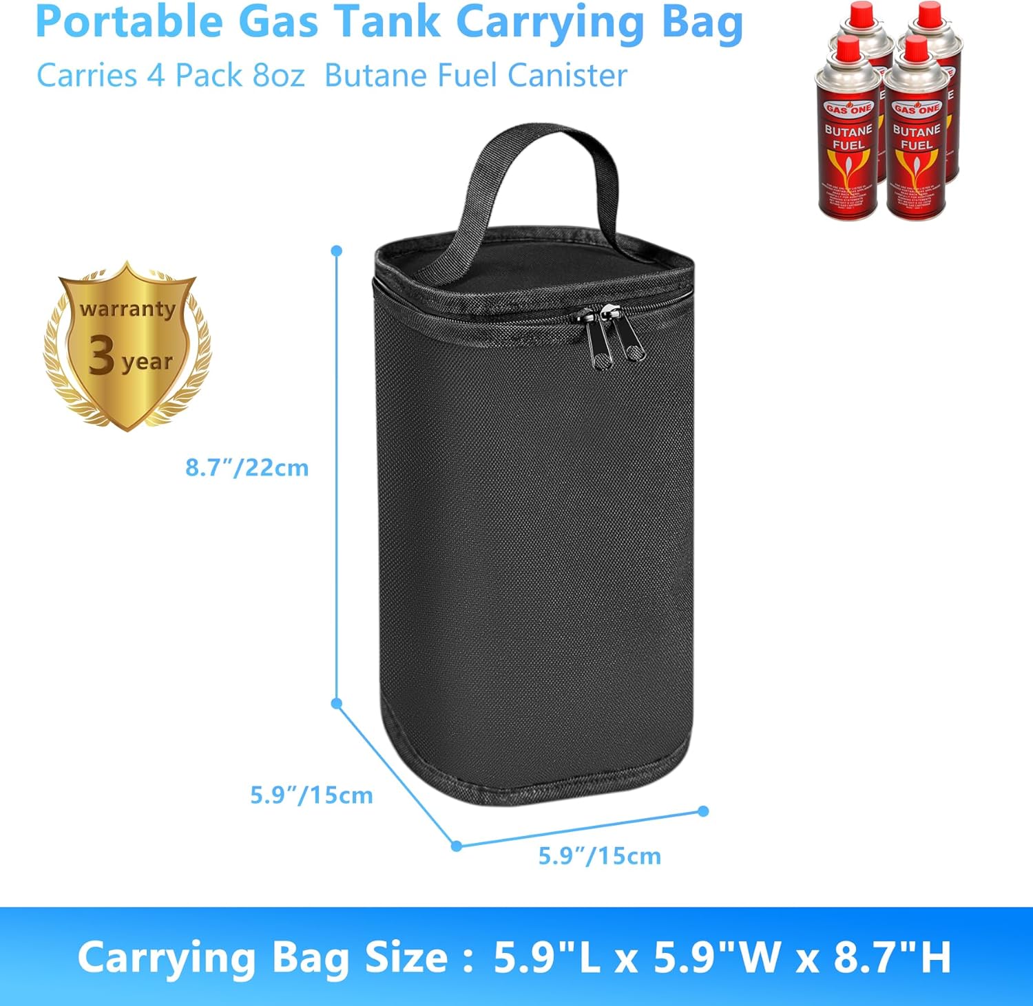 Mini bolsa de almacenamiento de cilindro de combustible, cubierta del recipiente de combustible de butano, bolsa protectora para tanque de gas,