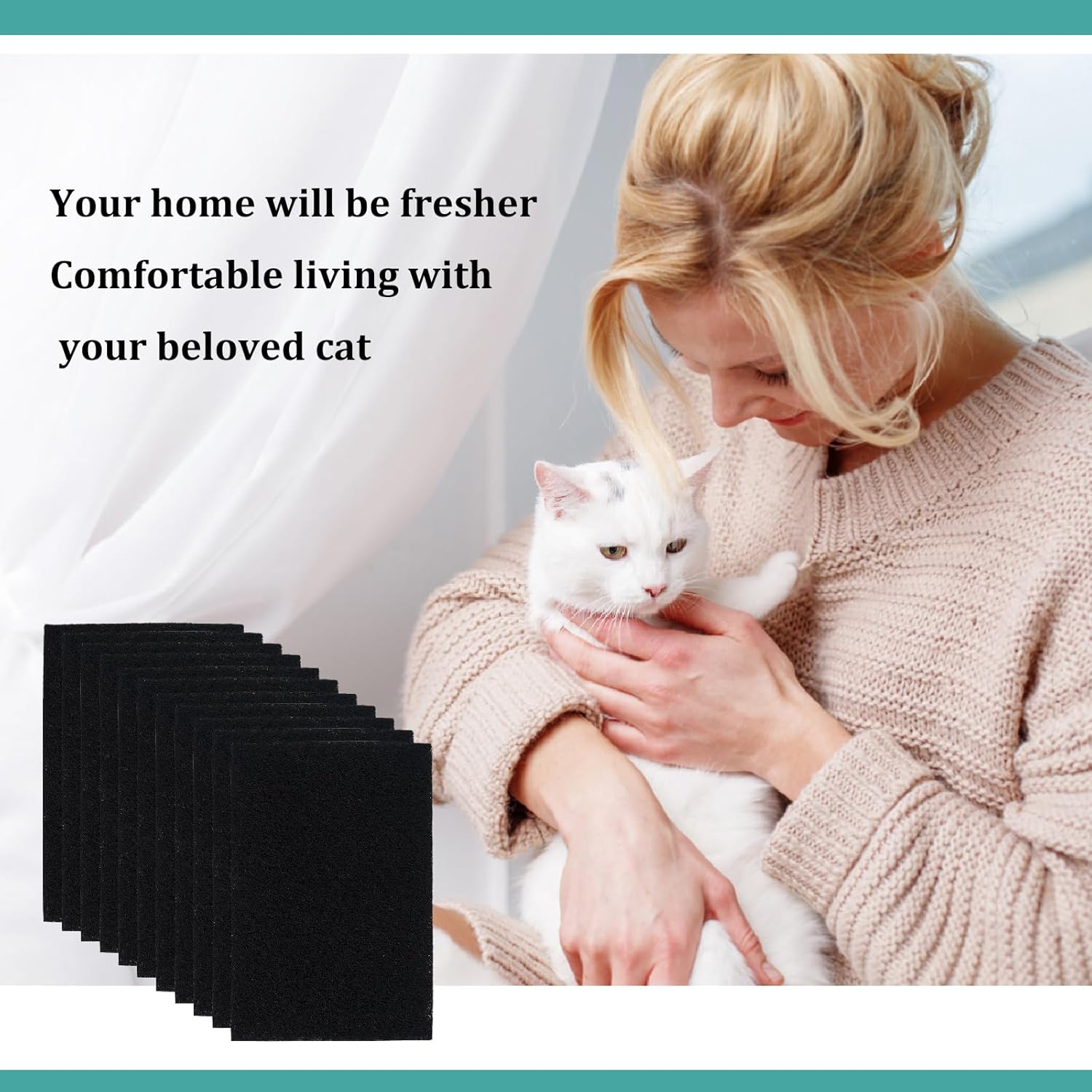 Paquete de 10 filtros de carbón para caja de arena para gatos Van Ness, filtros de olor de carbono para Pureness F6, filtro de aire de zeloita de