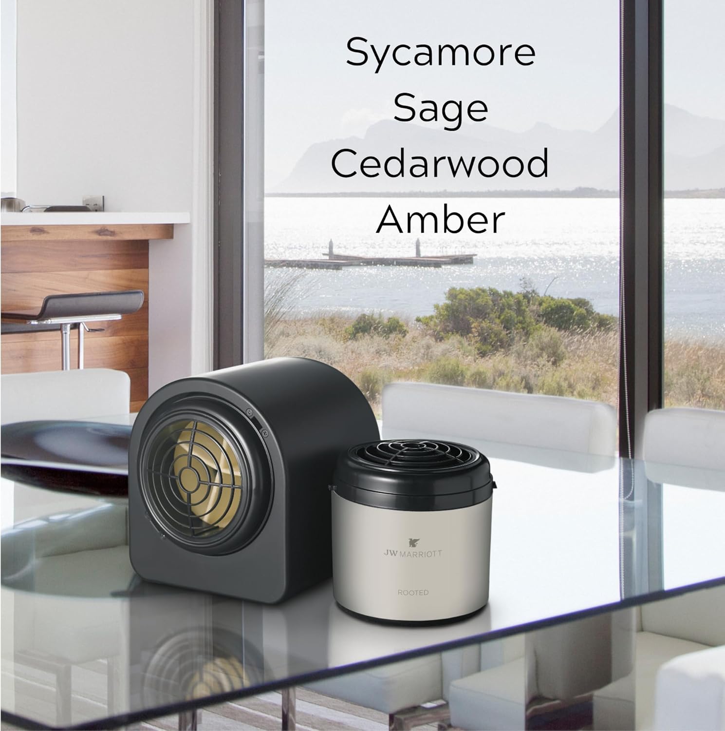 JW Marriott – Cartucho de repuesto para difusor de aroma para el hogar, fragancia de aromaterapia para el hogar, sicomoro, salvia, cedro, frijol