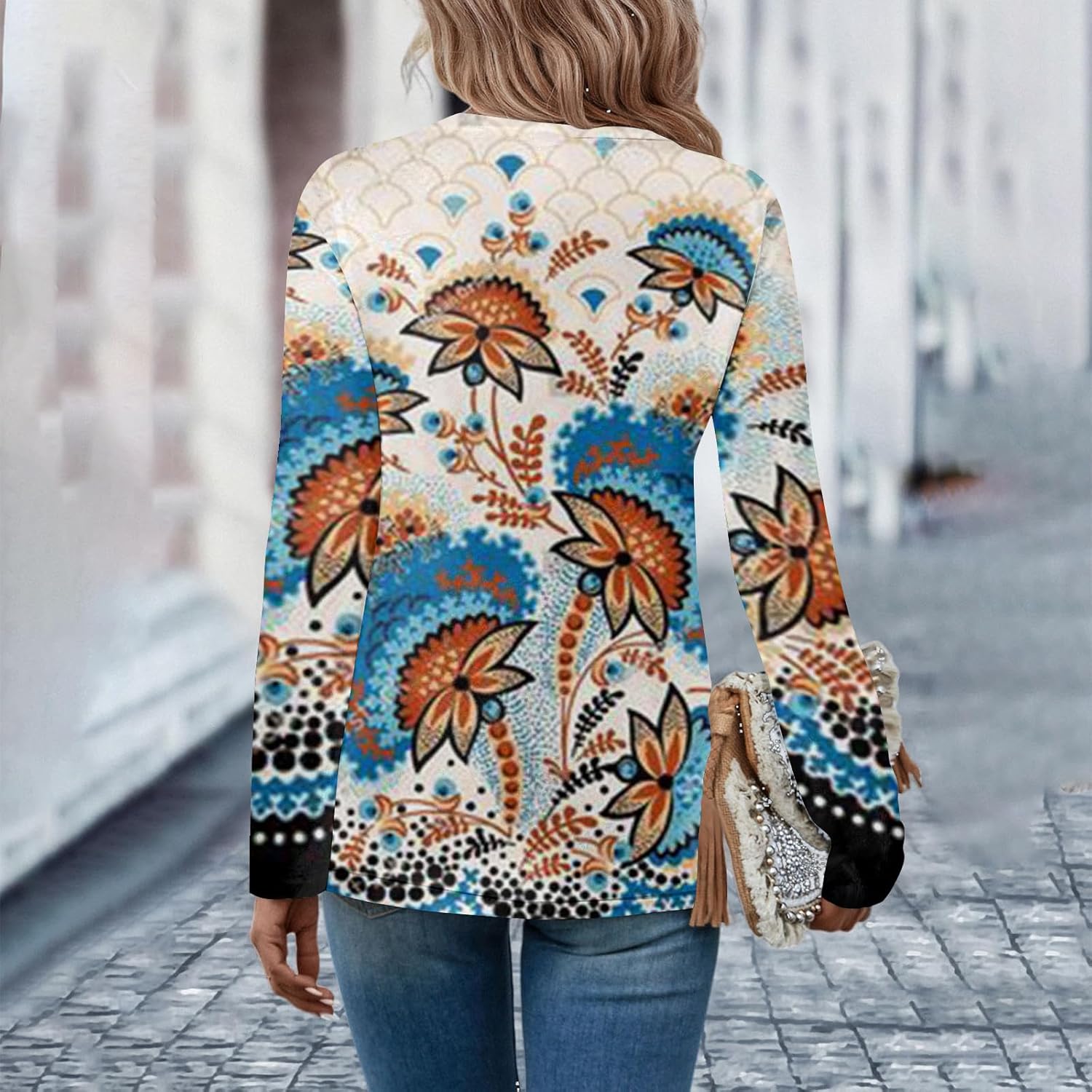 Camisa de manga larga para mujer, con cuello en V, linda sudadera holgada y cómoda, blusas de moda Y2K