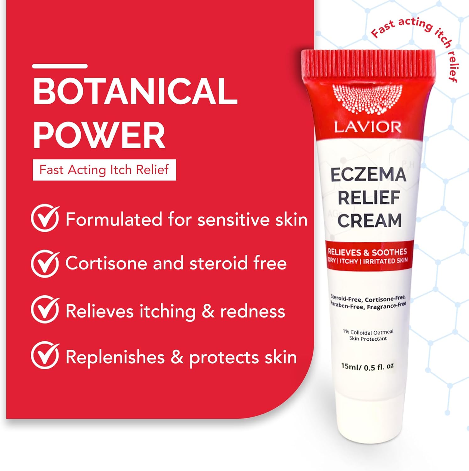 Lavior Crema para aliviar el eccema  Alivio calmante de la picazón con avena coloidal  Hipoalergénico, recomendado por médicos, clínicamente probado