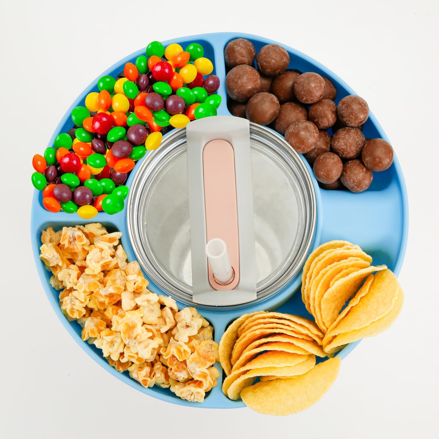 Bandeja de aperitivos para vaso Stanley H2.0 de 30 onzas, recipiente reutilizable para almacenamiento de aperitivos, recipientes con 4