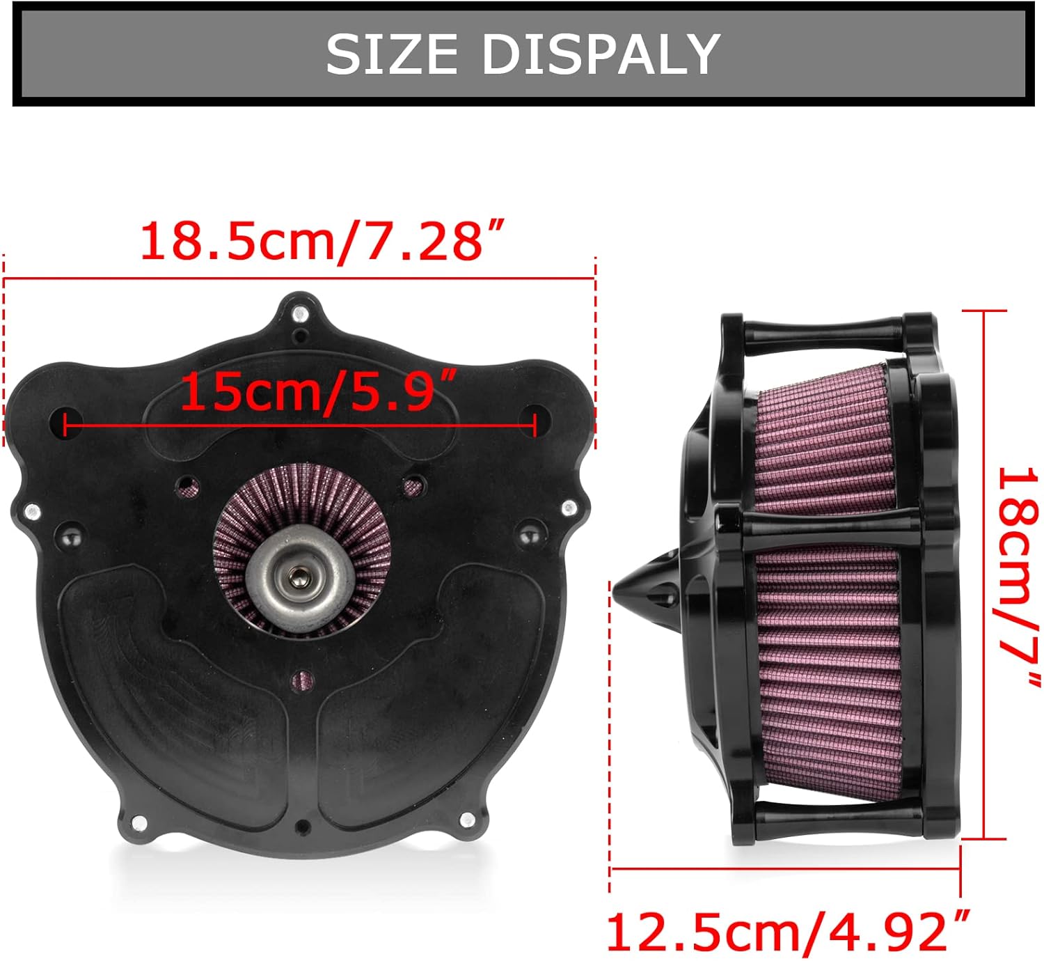 PSLER Filtro de aire de turbina de motocicleta Filtro de admisión para Touring FLHR Road King FLHX Street Glide FLTR 2008-2016, para FLS Softail